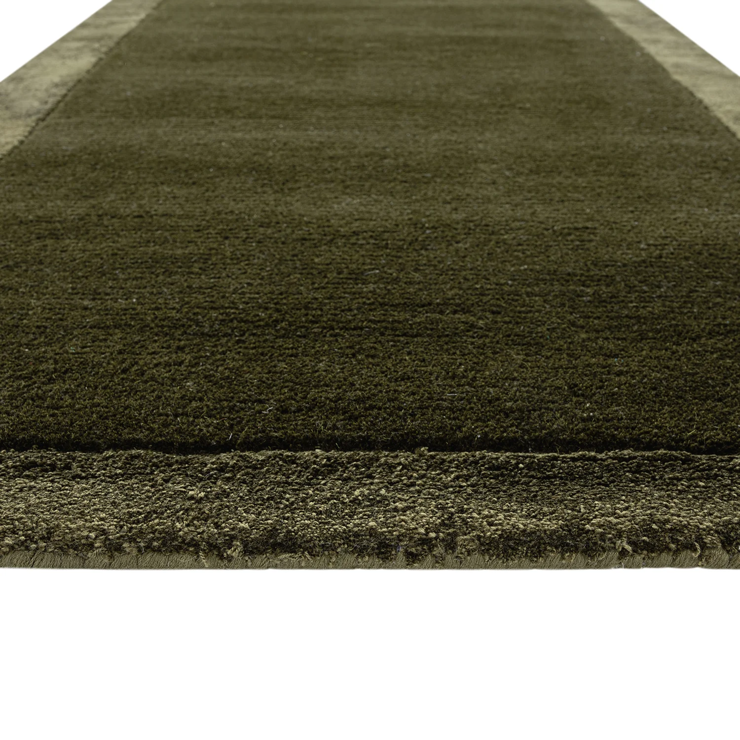 Albi Moss Green Hand Tufted Wool & Viscose Runner - Image 3