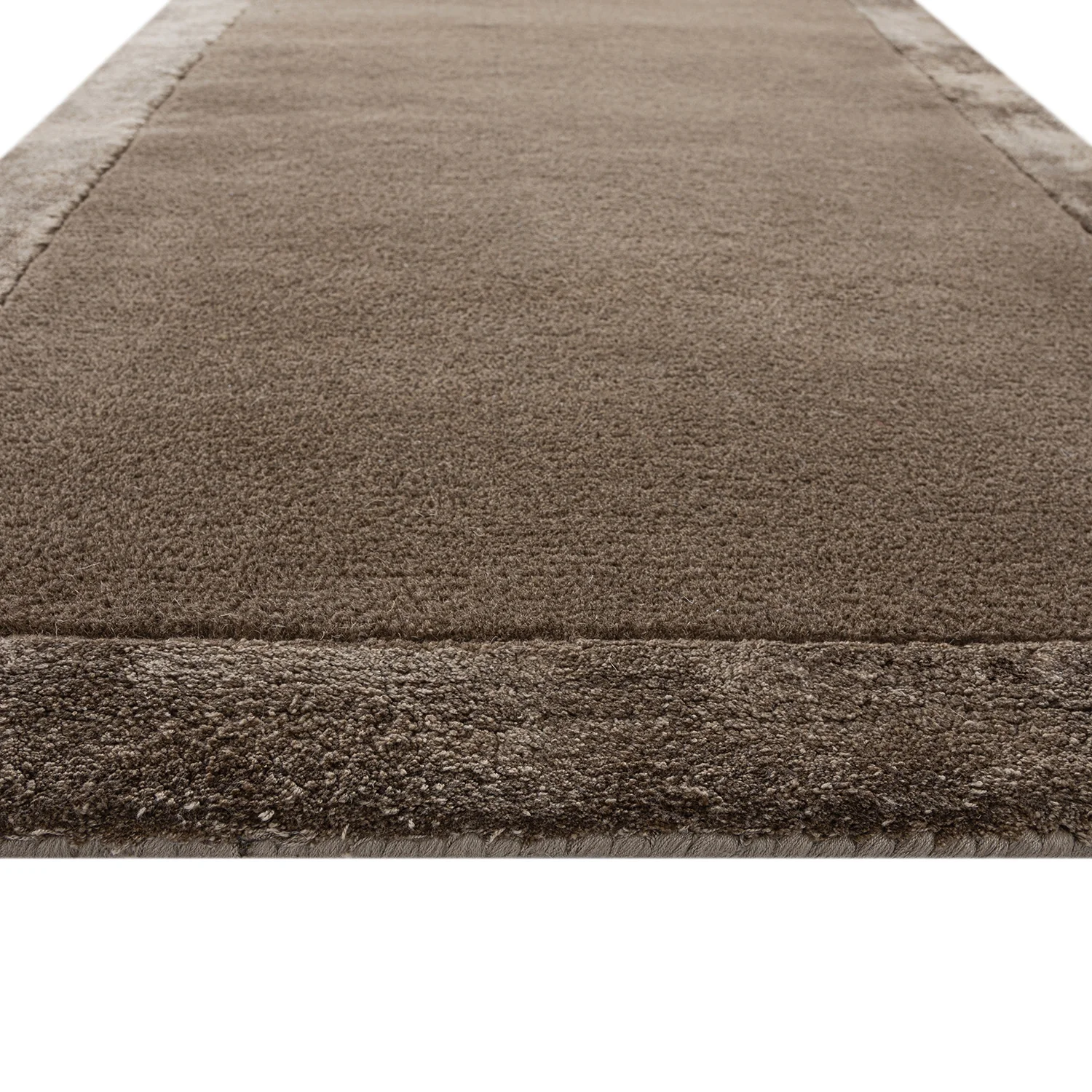 Albi Taupe Hand Tufted Wool & Viscose Runner - Image 3
