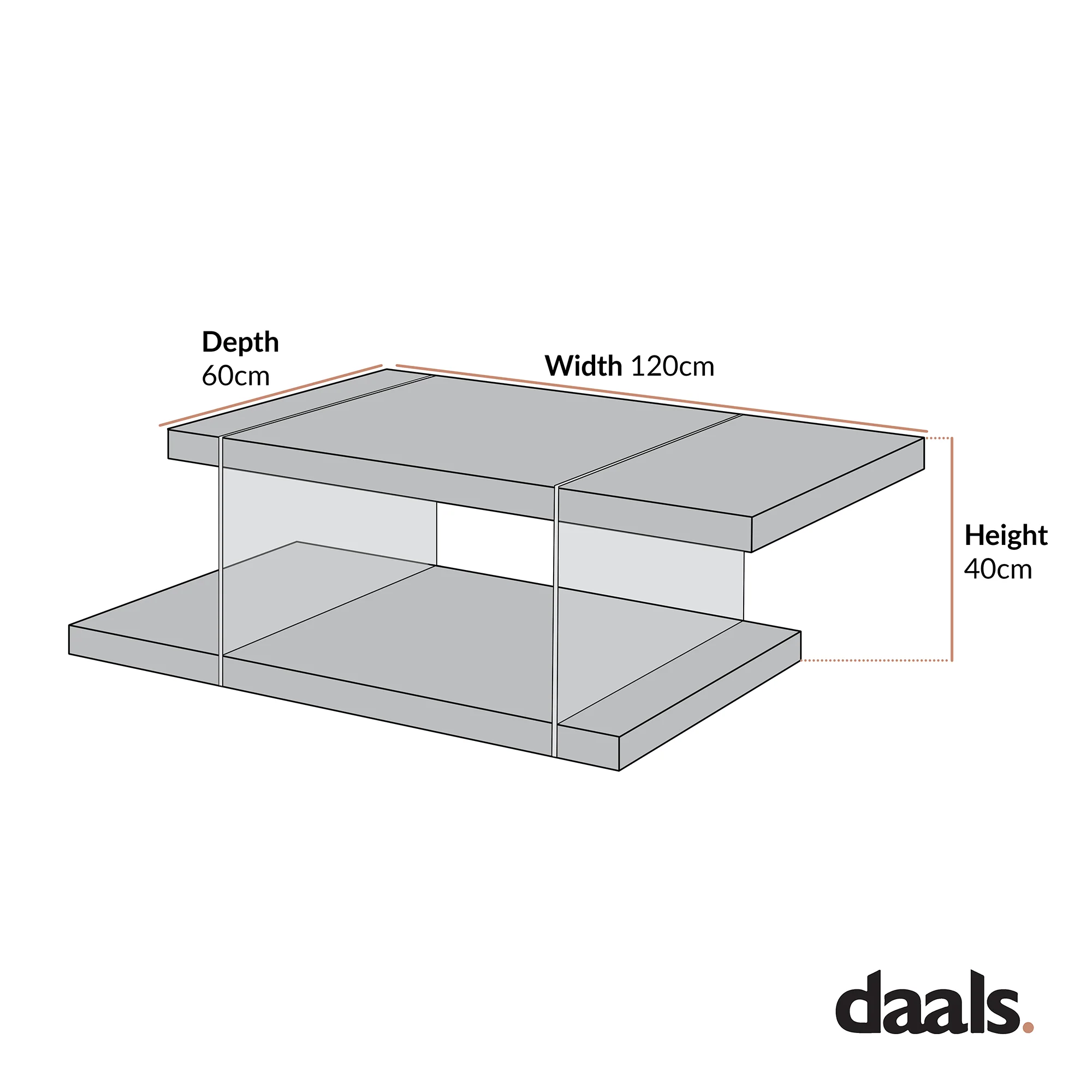 Albion White High Gloss and Glass Coffee Table - Image 5