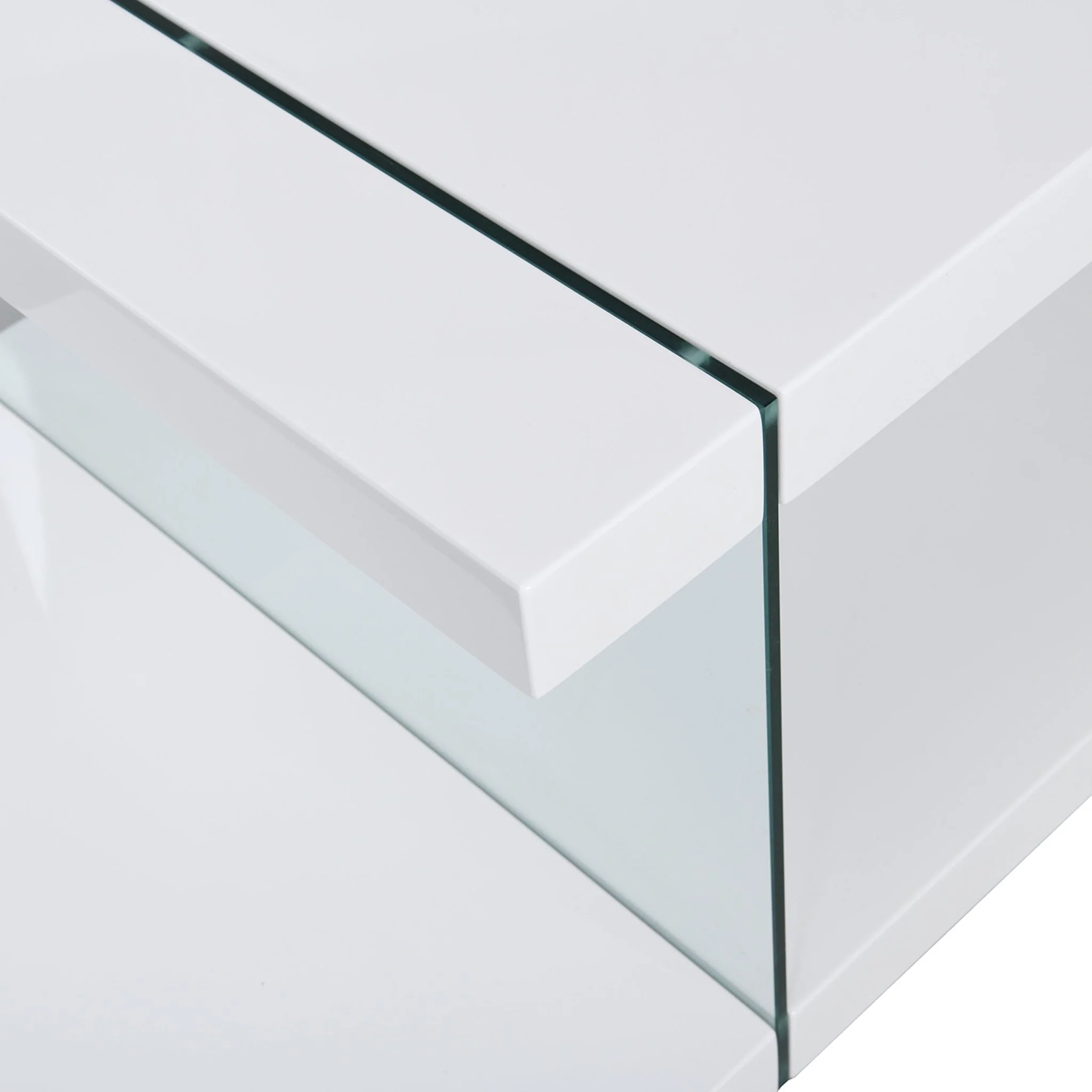 Albion White High Gloss and Glass Coffee Table - Image 7