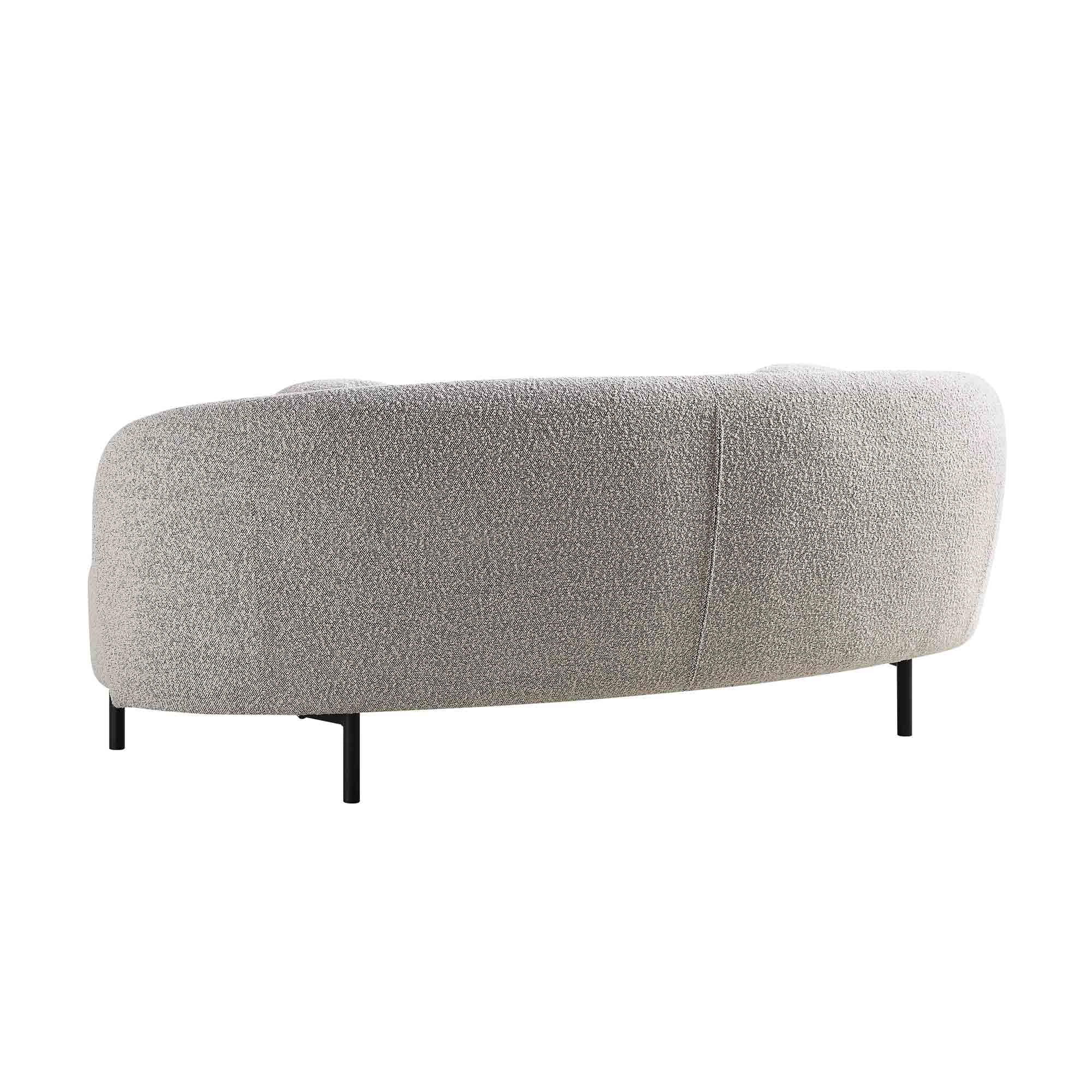 Amboise 3-Seater Curved Sofa with Ball Cushions, Mist Grey Boucle - Image 11