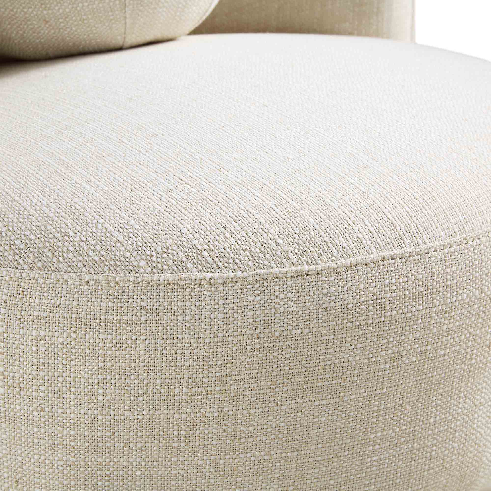 Amboise Armchair with Ball Cushion, Beige Linen Blend - Image 15