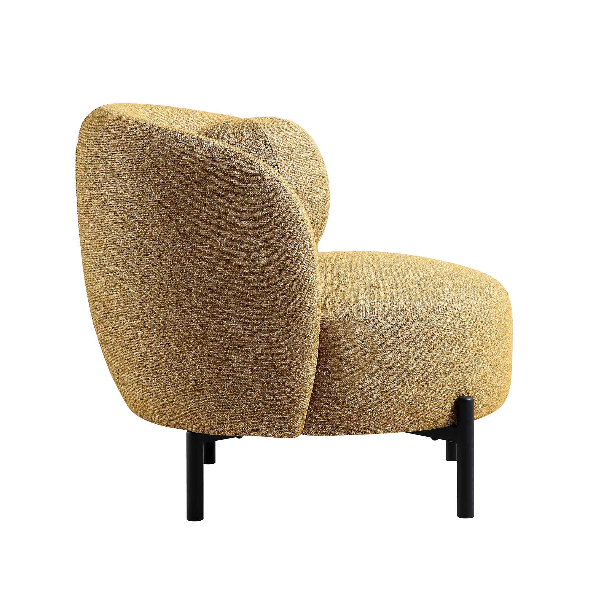 Amboise Armchair with Ball Cushion, Marigold Textured Fabric - Image 10