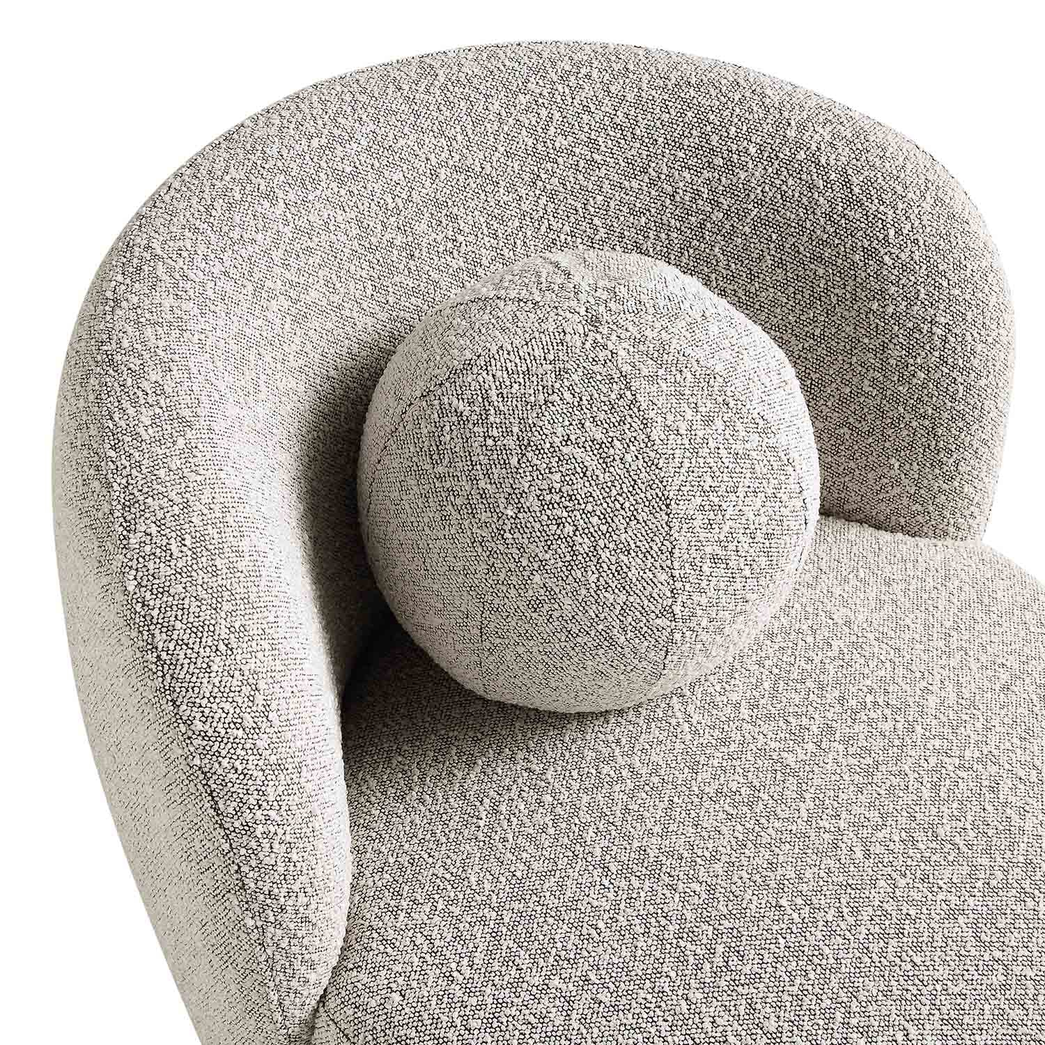 Amboise Armchair with Ball Cushion, Mist Grey Boucle - Image 13