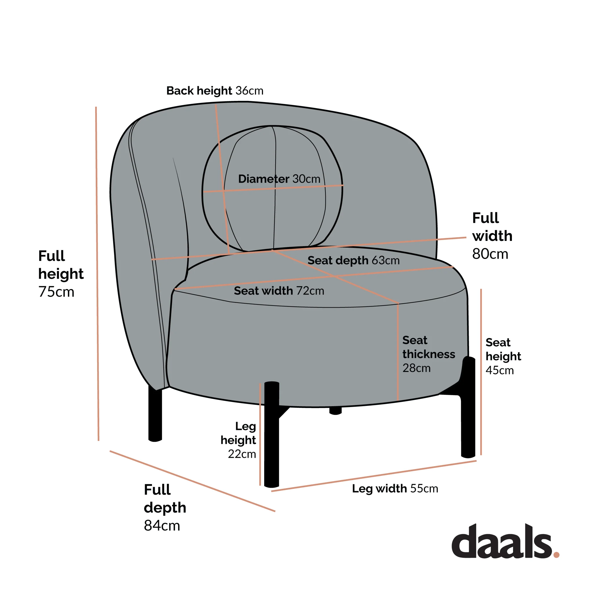 Amboise Armchair with Ball Cushion, Mist Grey Boucle - Image 8