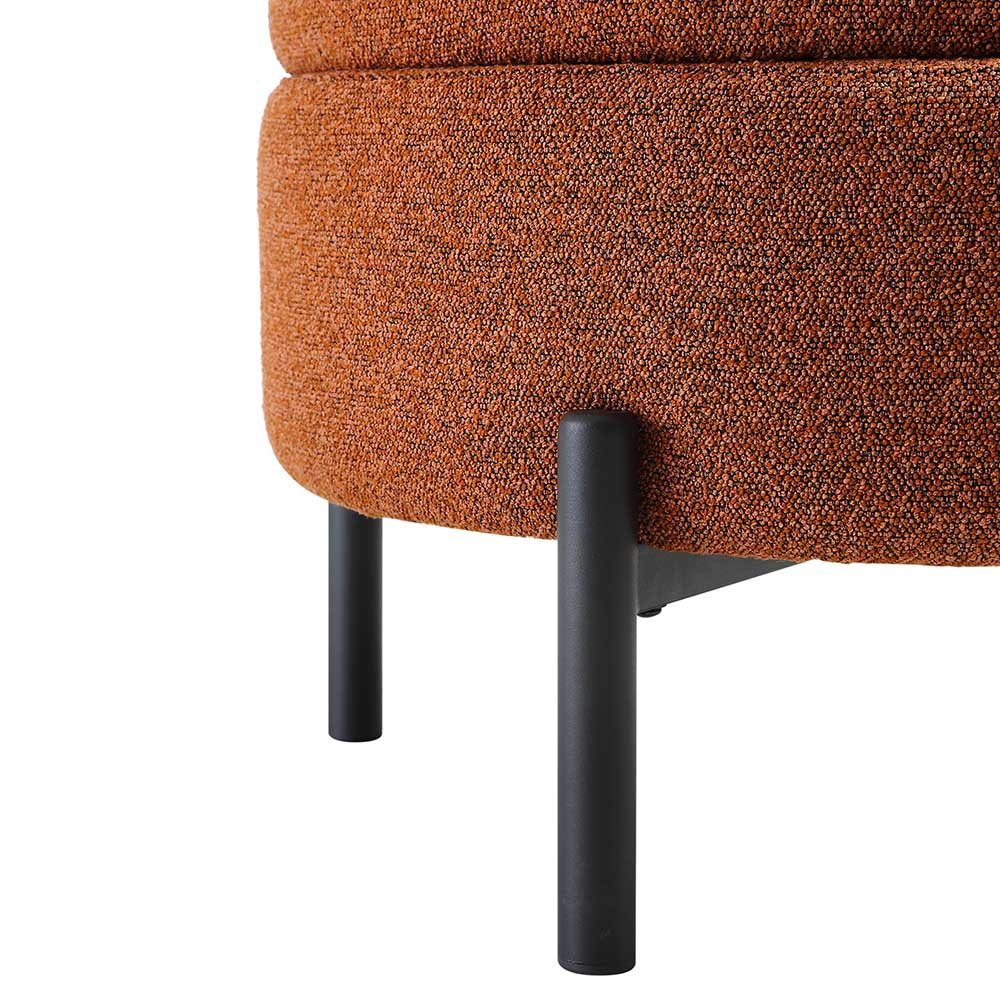 Amboise Round Storage Pouffe, Brick Boucle - Image 10