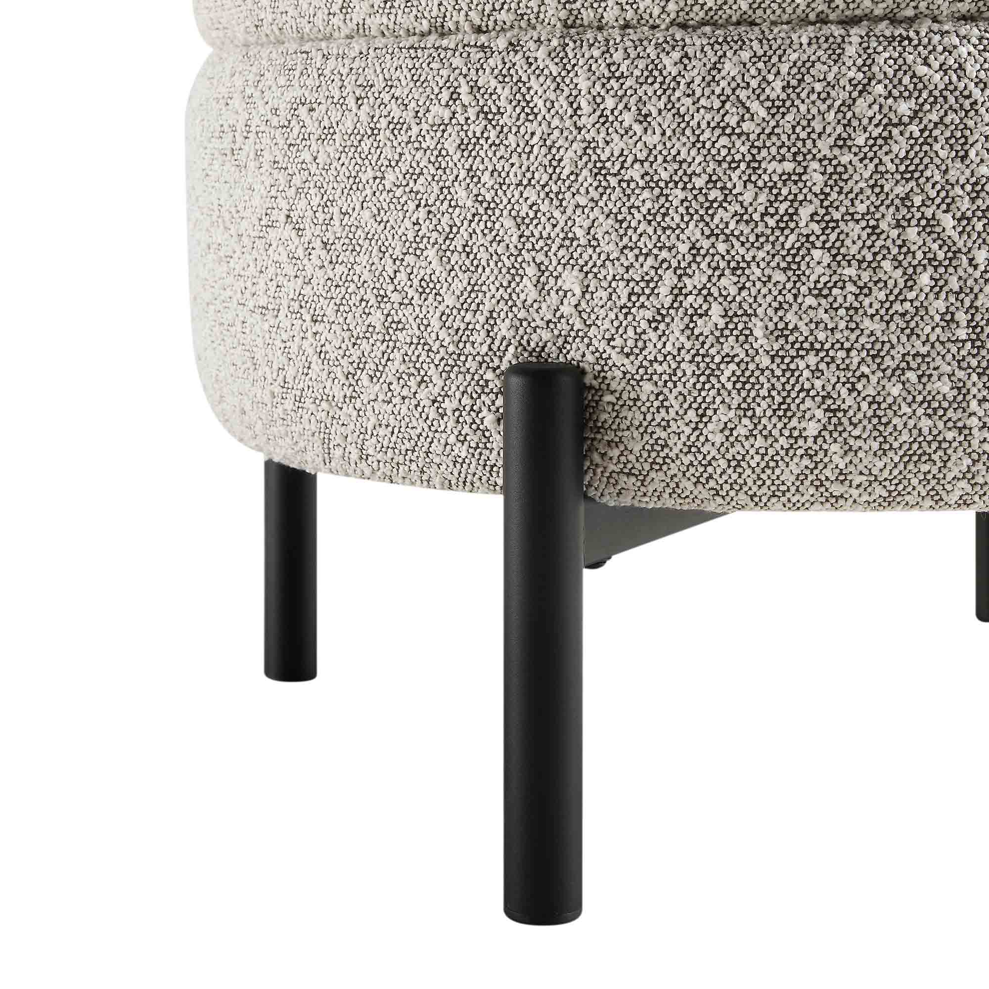 Amboise Round Storage Pouffe, Mist Grey Boucle - Image 11