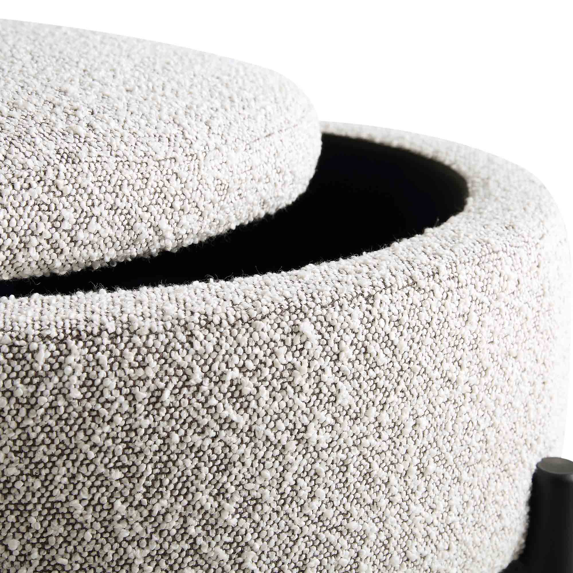 Amboise Round Storage Pouffe, Mist Grey Boucle - Image 9