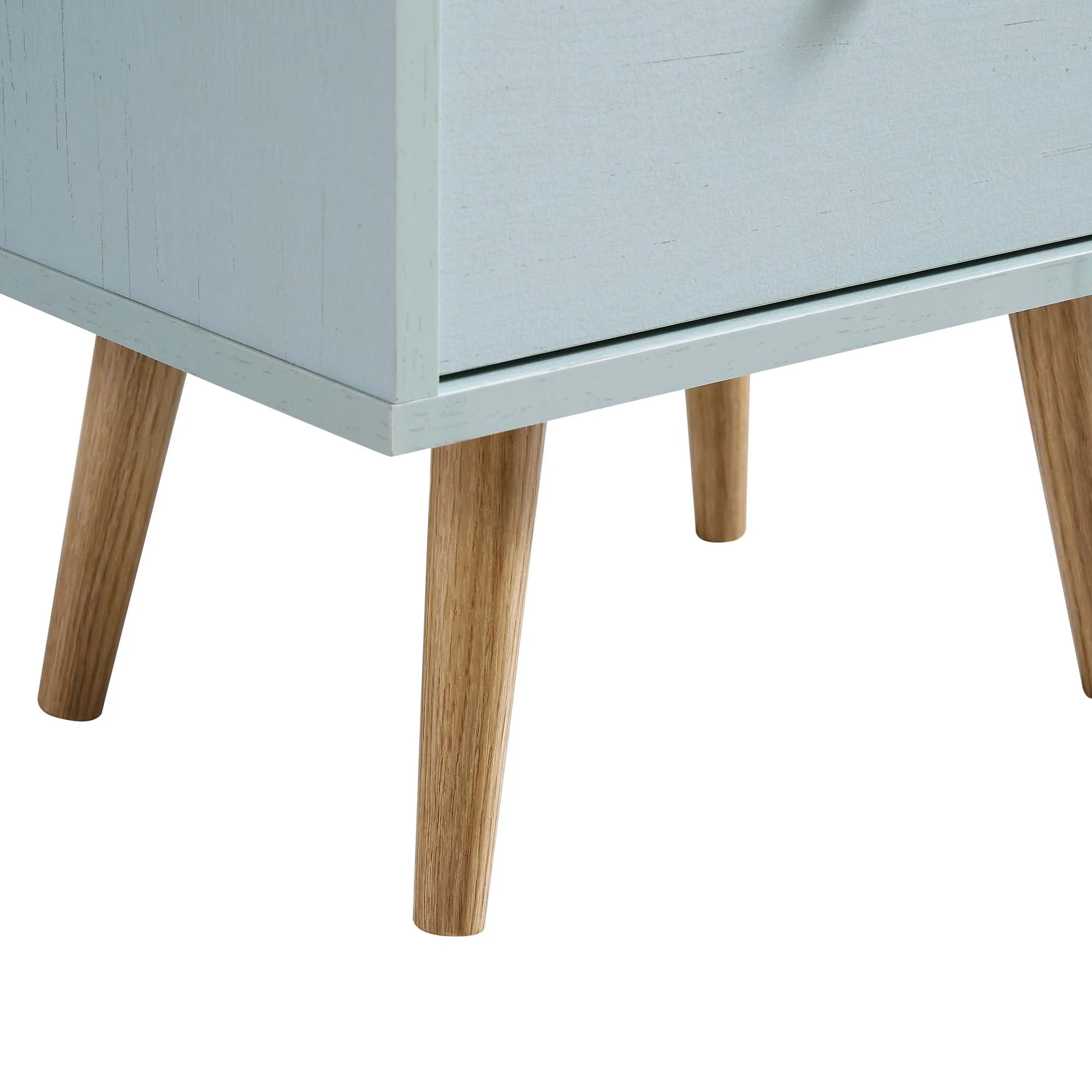 Anya Woven Rattan 3-Drawer Bedside Table in Mint Colour - Image 11