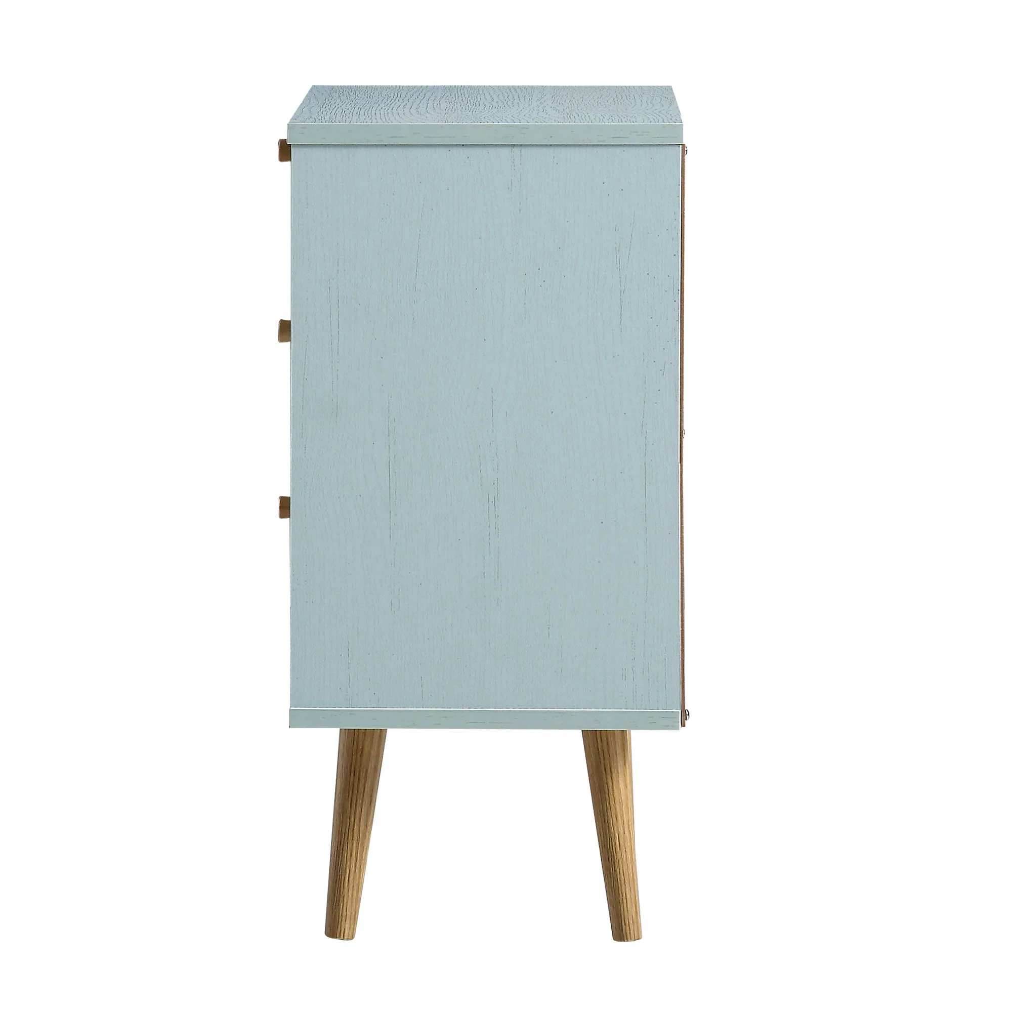 Anya Woven Rattan 3-Drawer Bedside Table in Mint Colour - Image 7