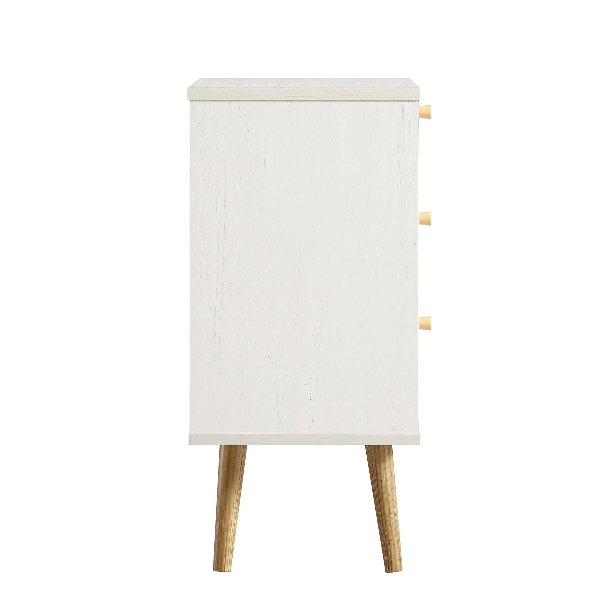 Anya Woven Rattan 3-Drawer Bedside Table in White - Image 7