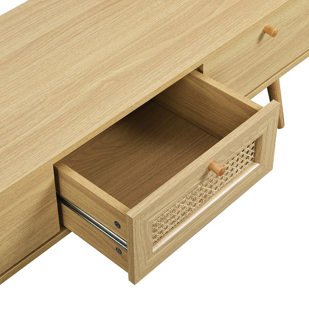 Anya Woven Rattan 3-Drawer TV Unit in Natural - Image 8