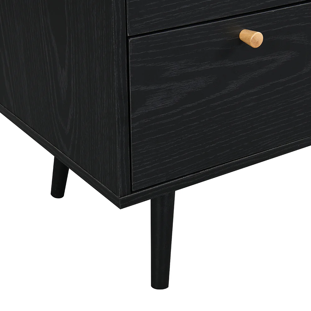 Anya Woven Rattan Chest of 3 Drawer in Black Colour - Image 8