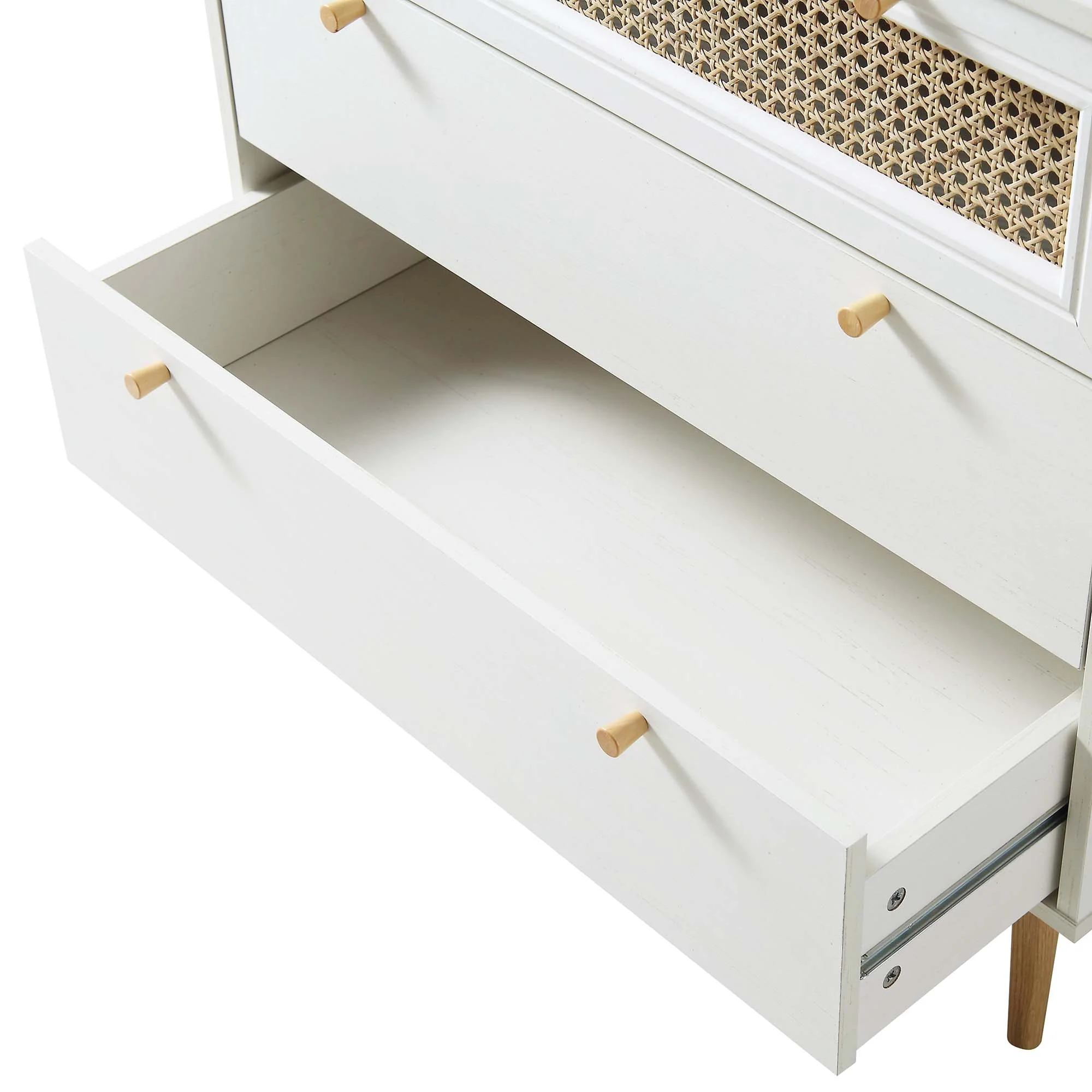 Anya Woven Rattan Chest of 3 Drawers in White - Image 9