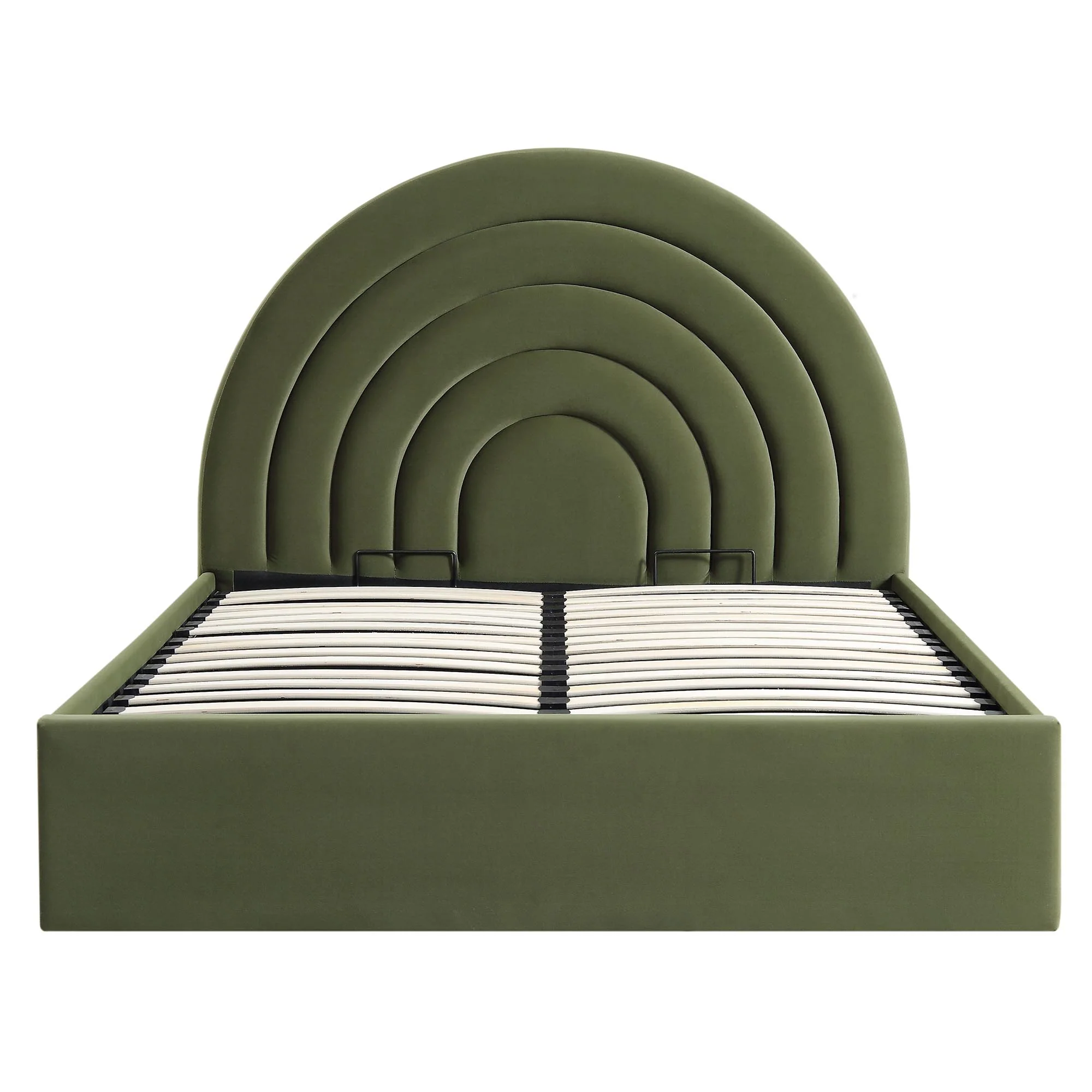 Archer Moss Green Velvet Ottoman Storage Bed - Image 3