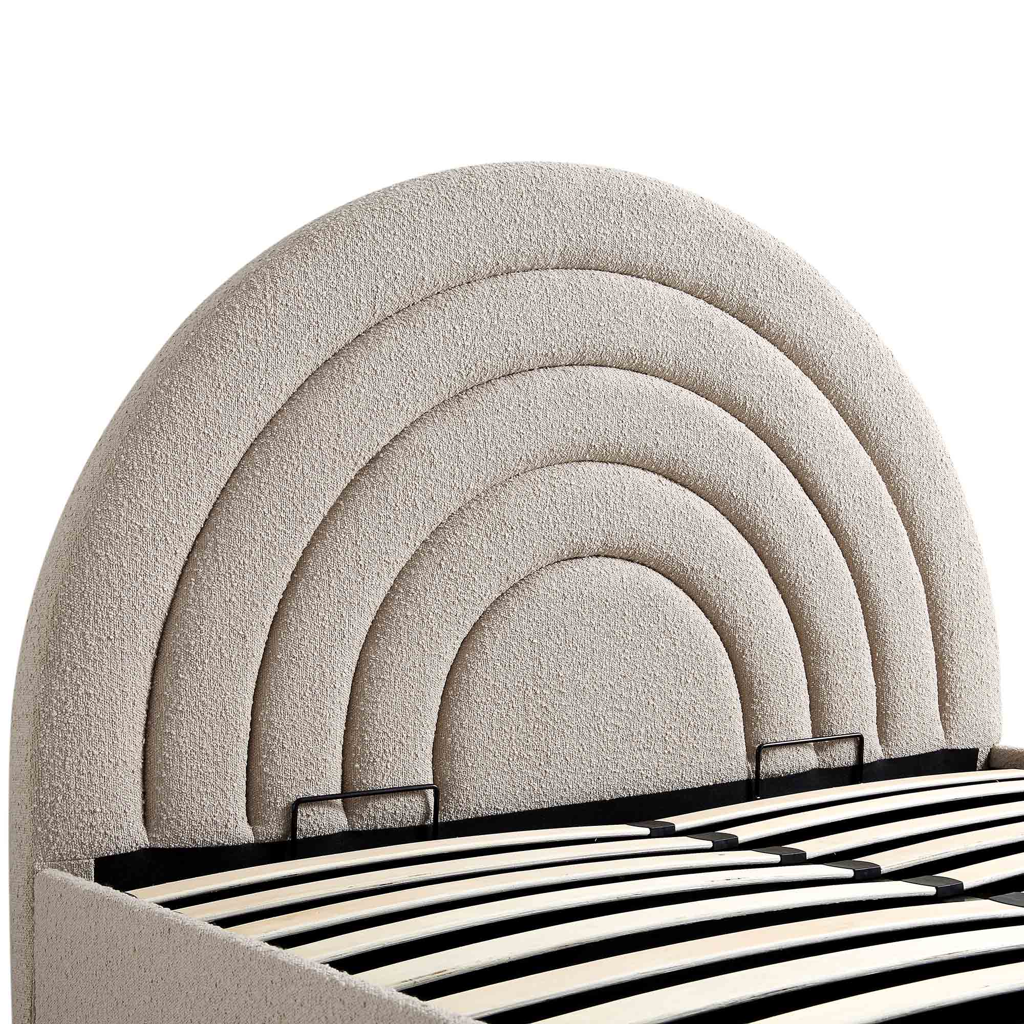 Archer Taupe Boucle Ottoman Storage Bed - Image 10
