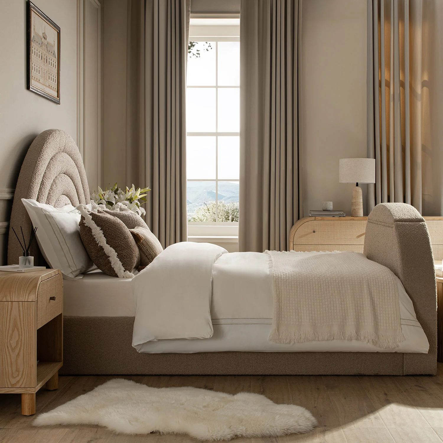 Archer Taupe Boucle Ottoman TV Bed - Image 5