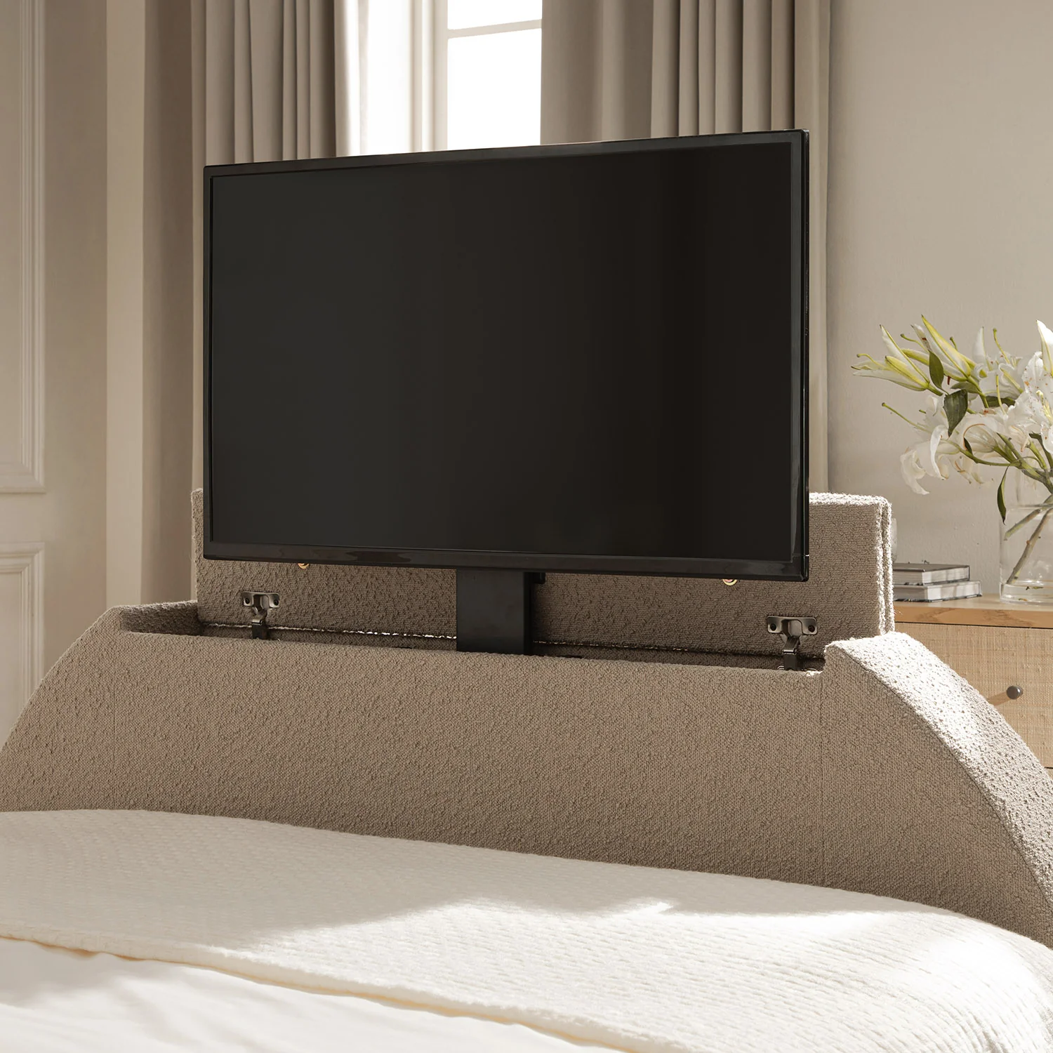 Archer Taupe Boucle Ottoman TV Bed - Image 8