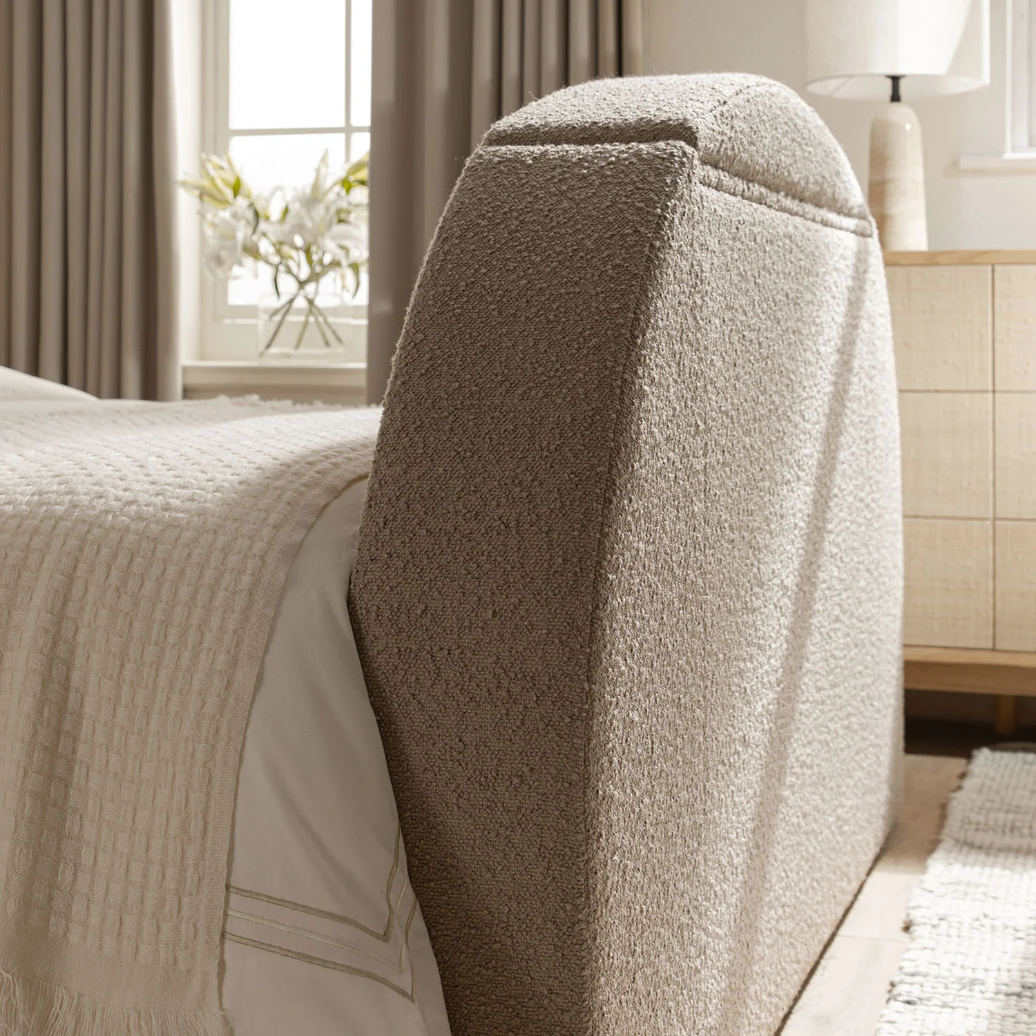 Archer Taupe Boucle Ottoman TV Bed - Image 9