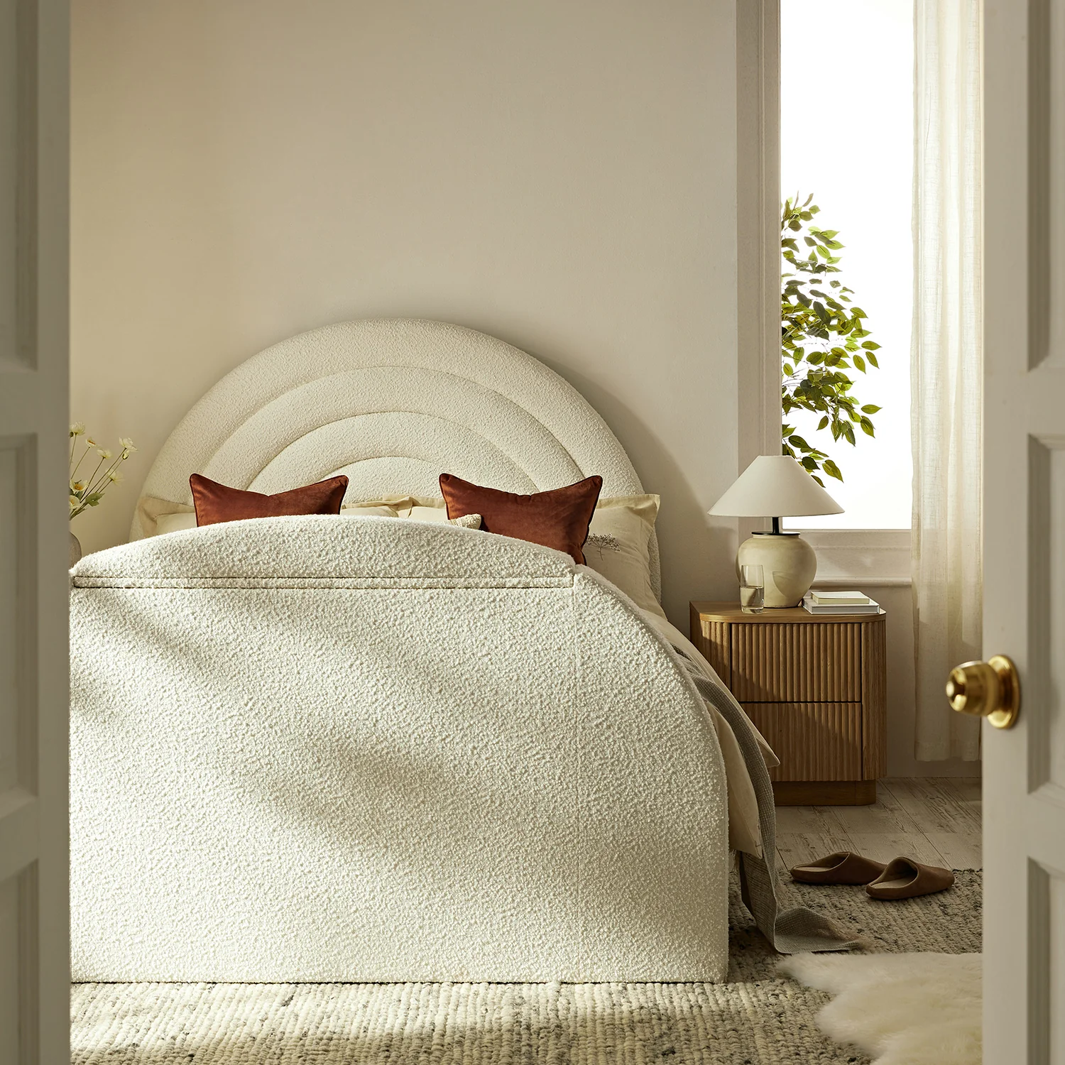 Archer White Boucle Ottoman TV Bed - Image 3
