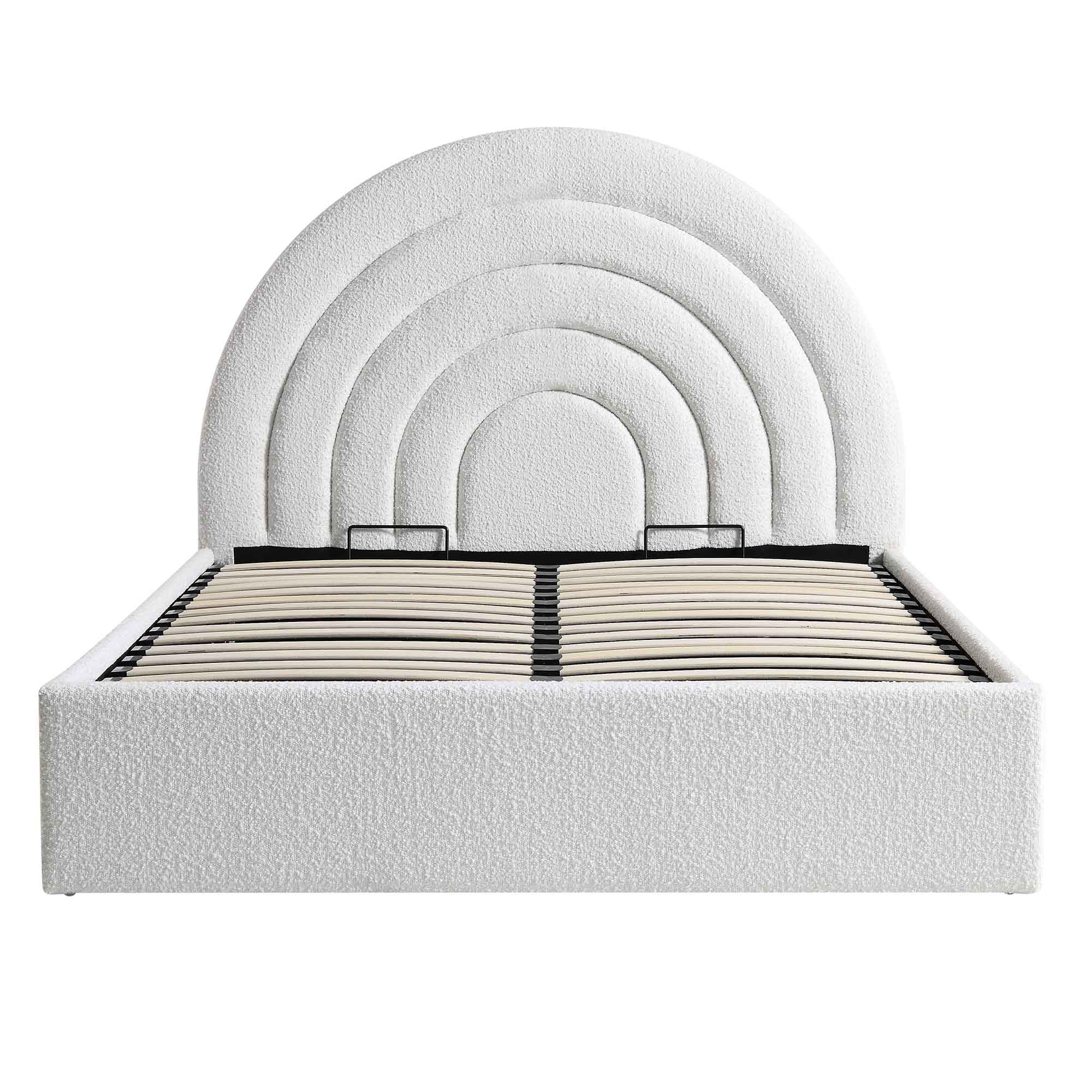 Archer White Boucle Ottoman Storage Bed - Image 3