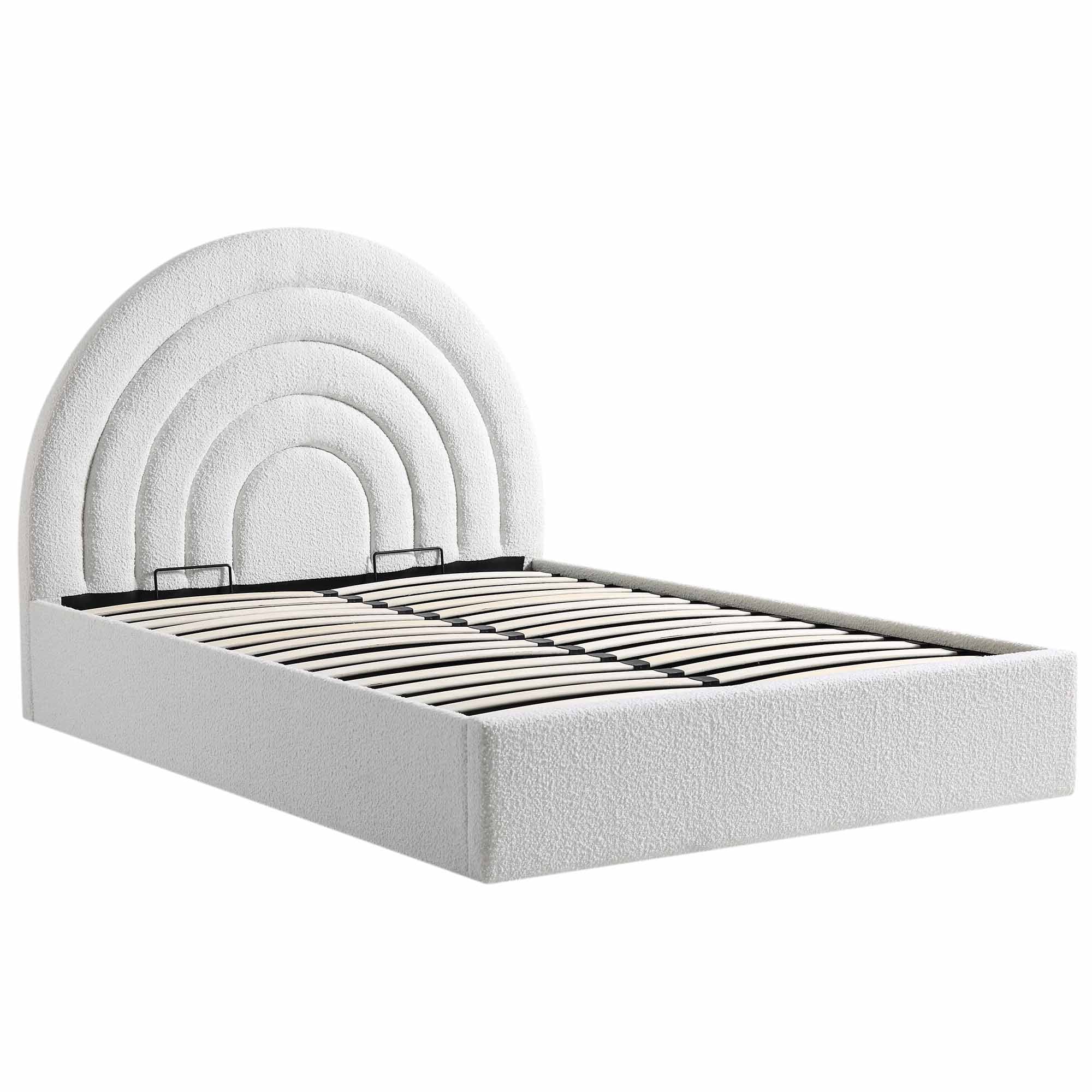 Archer White Boucle Ottoman Storage Bed - Image 7