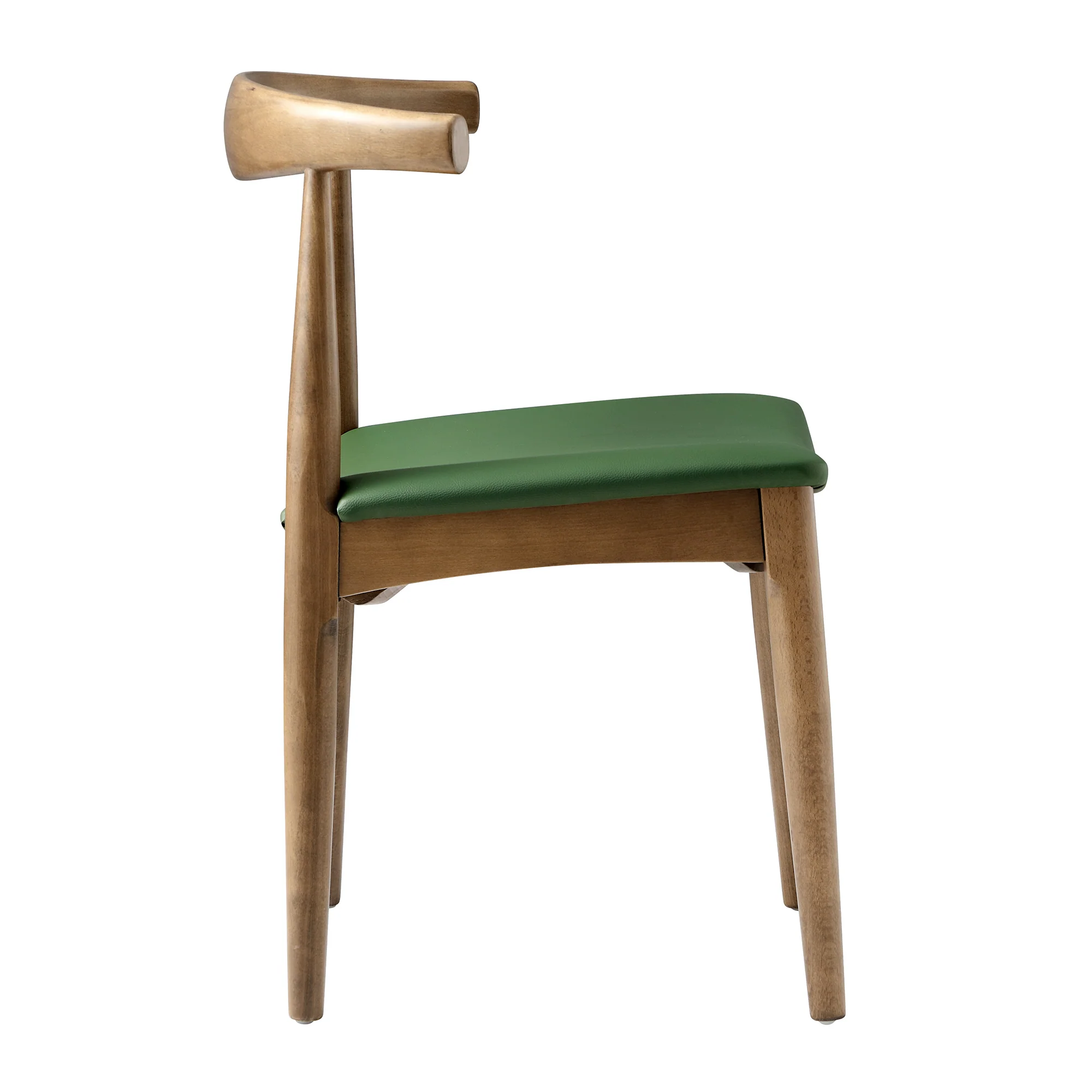 Arley Set of 2 Beech Wood Dining Chairs, Light Walnut and Olive Green - Image 12