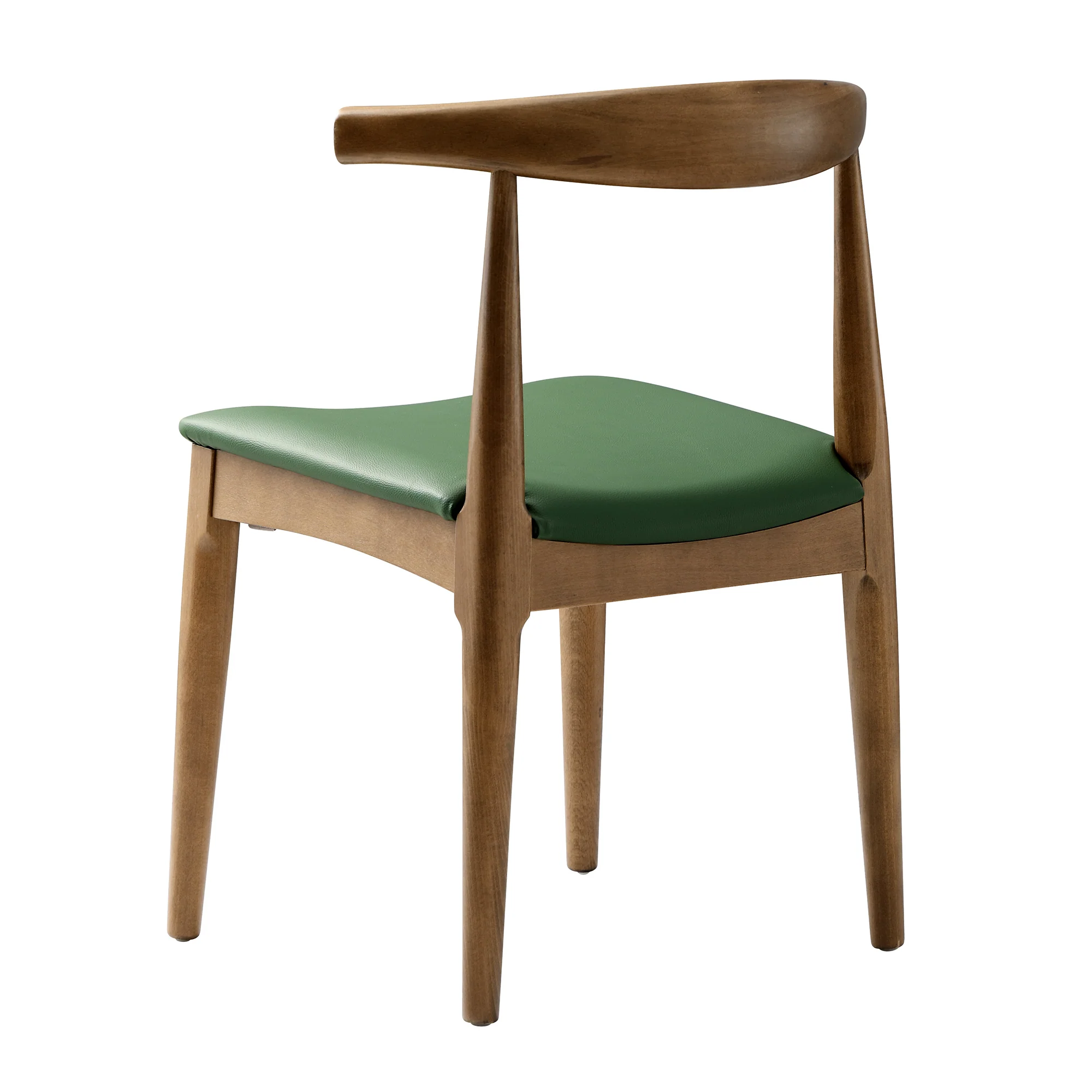 Arley Set of 2 Beech Wood Dining Chairs, Light Walnut and Olive Green - Image 14