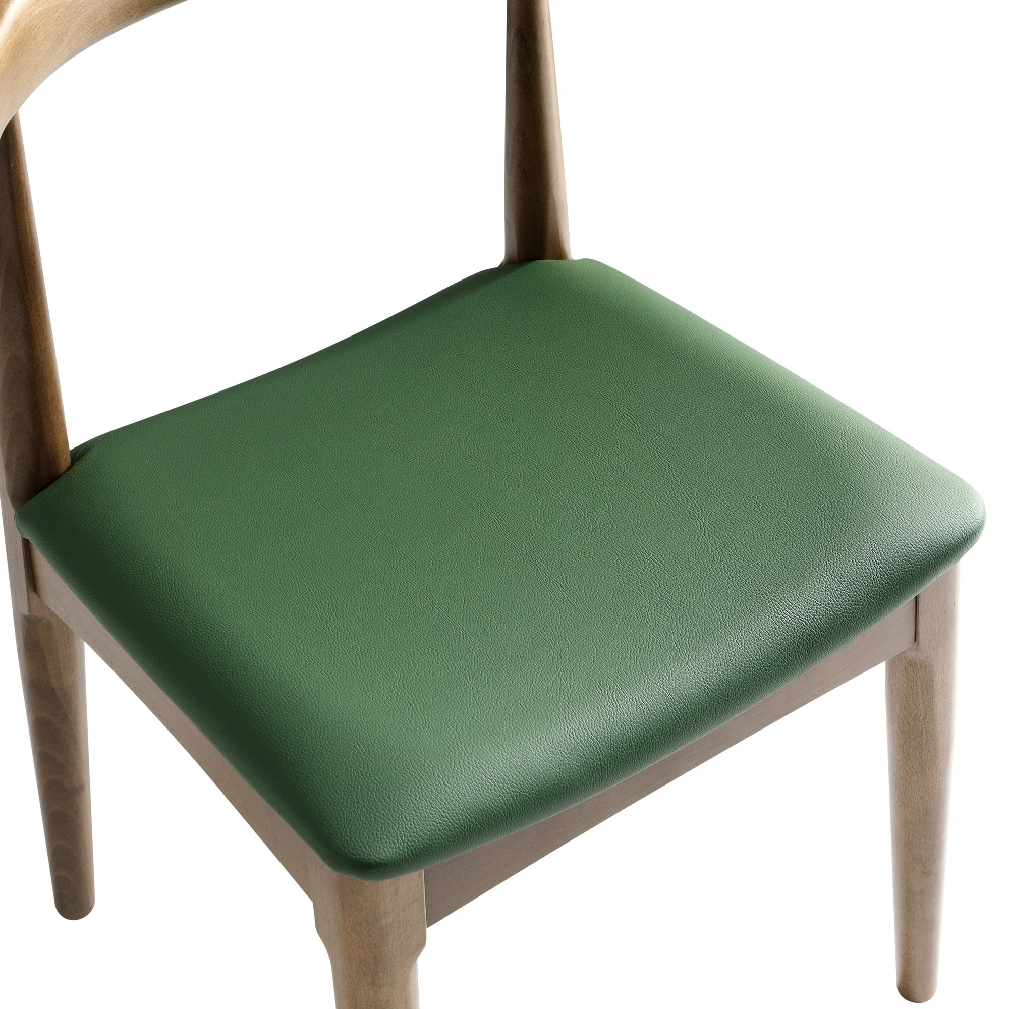 Arley Set of 2 Beech Wood Dining Chairs, Light Walnut and Olive Green - Image 16