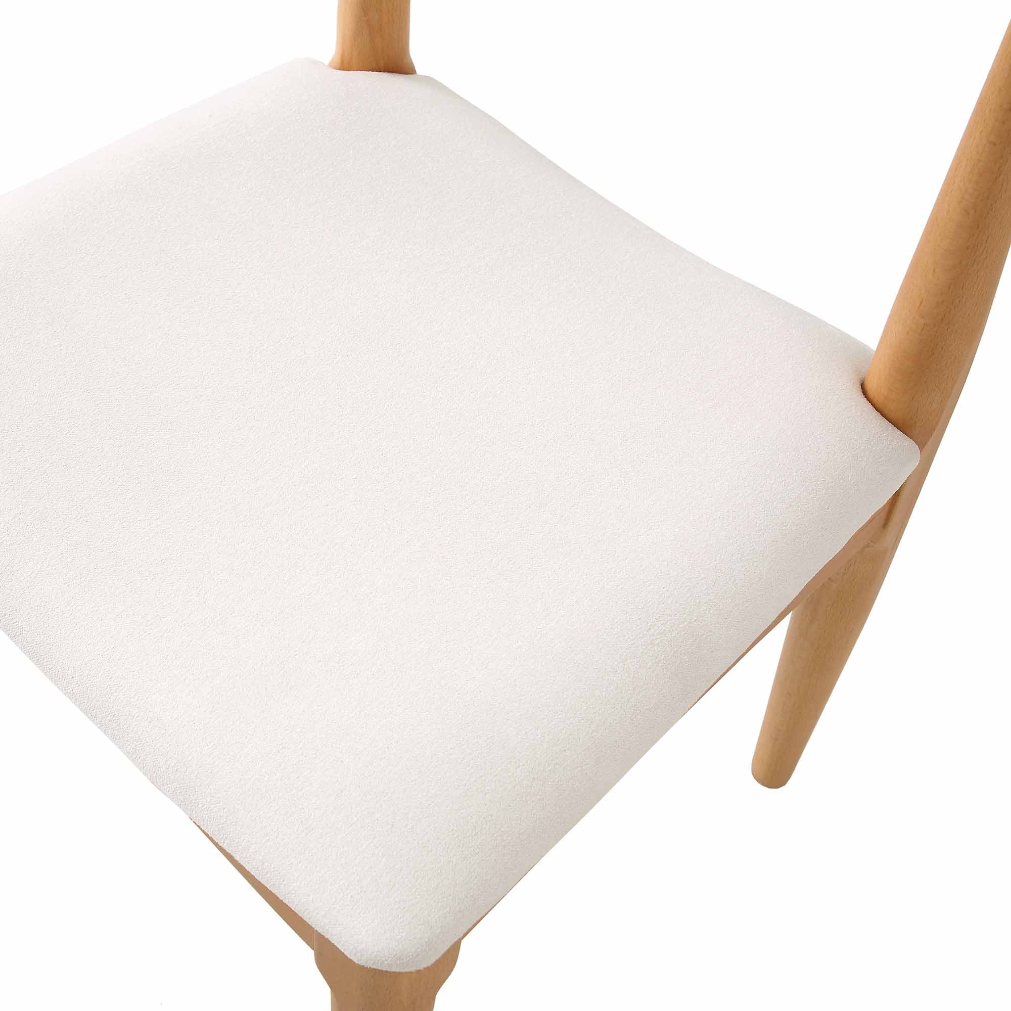 Arley Set of 2 Beech Wood Dining Chairs, Natural and Beige - Image 10