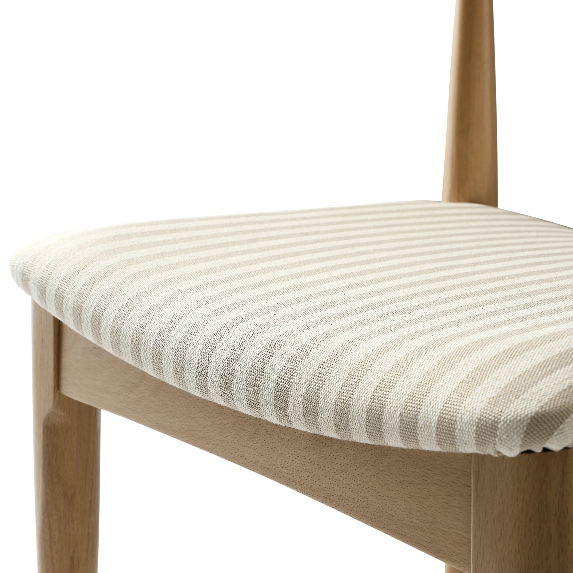 Arley Set of 2 Beech Wood Dining Chairs, Natural and Light Taupe Striped - Image 17