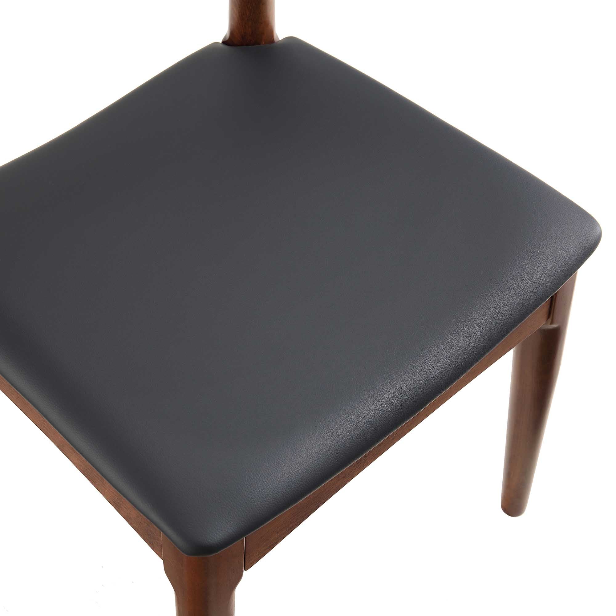 Arley Set of 2 Beech Wood Dining Chairs, Walnut and Black - Image 11