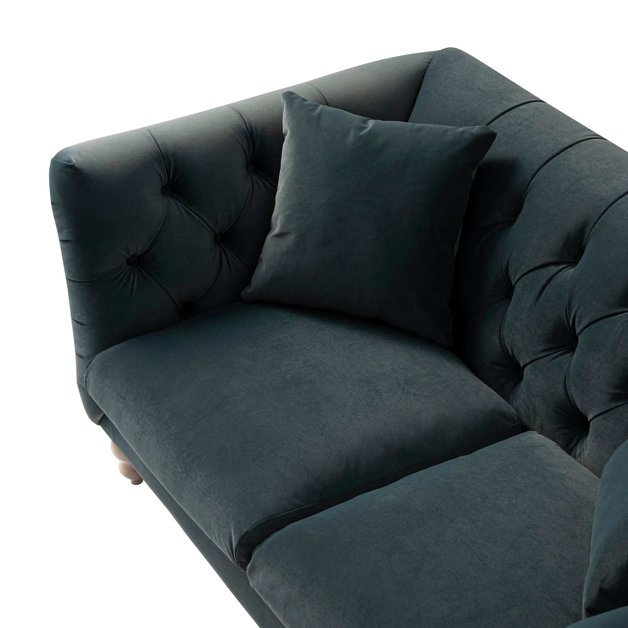 Ashby Chesterfield 2-Seater Sofa, Aegean Blue Velvet - Image 14