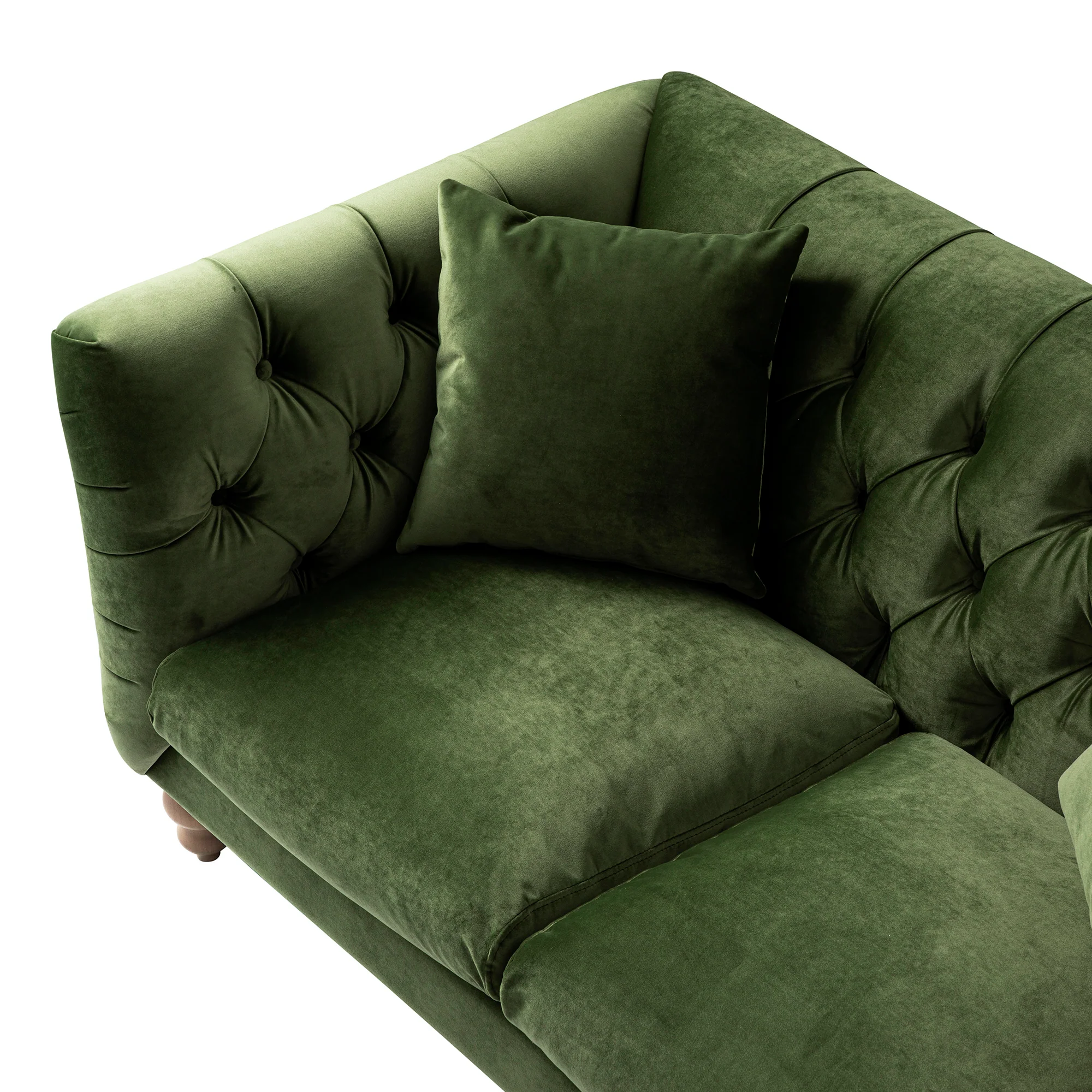 Ashby Chesterfield 2-Seater Sofa, Fern Green Velvet - Image 16