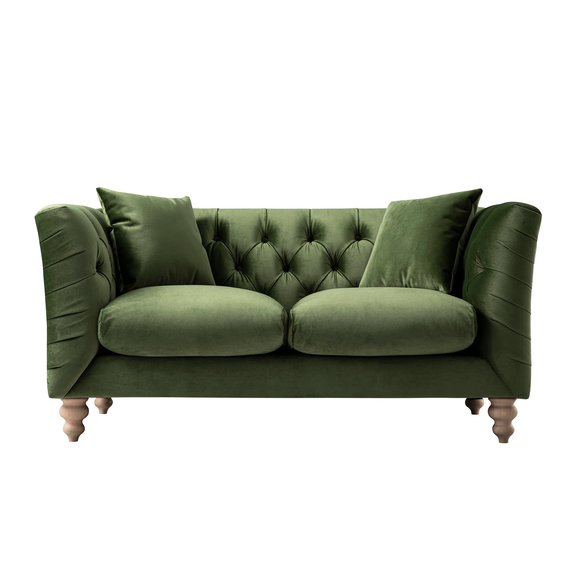 Ashby Chesterfield 2-Seater Sofa, Fern Green Velvet - Image 7