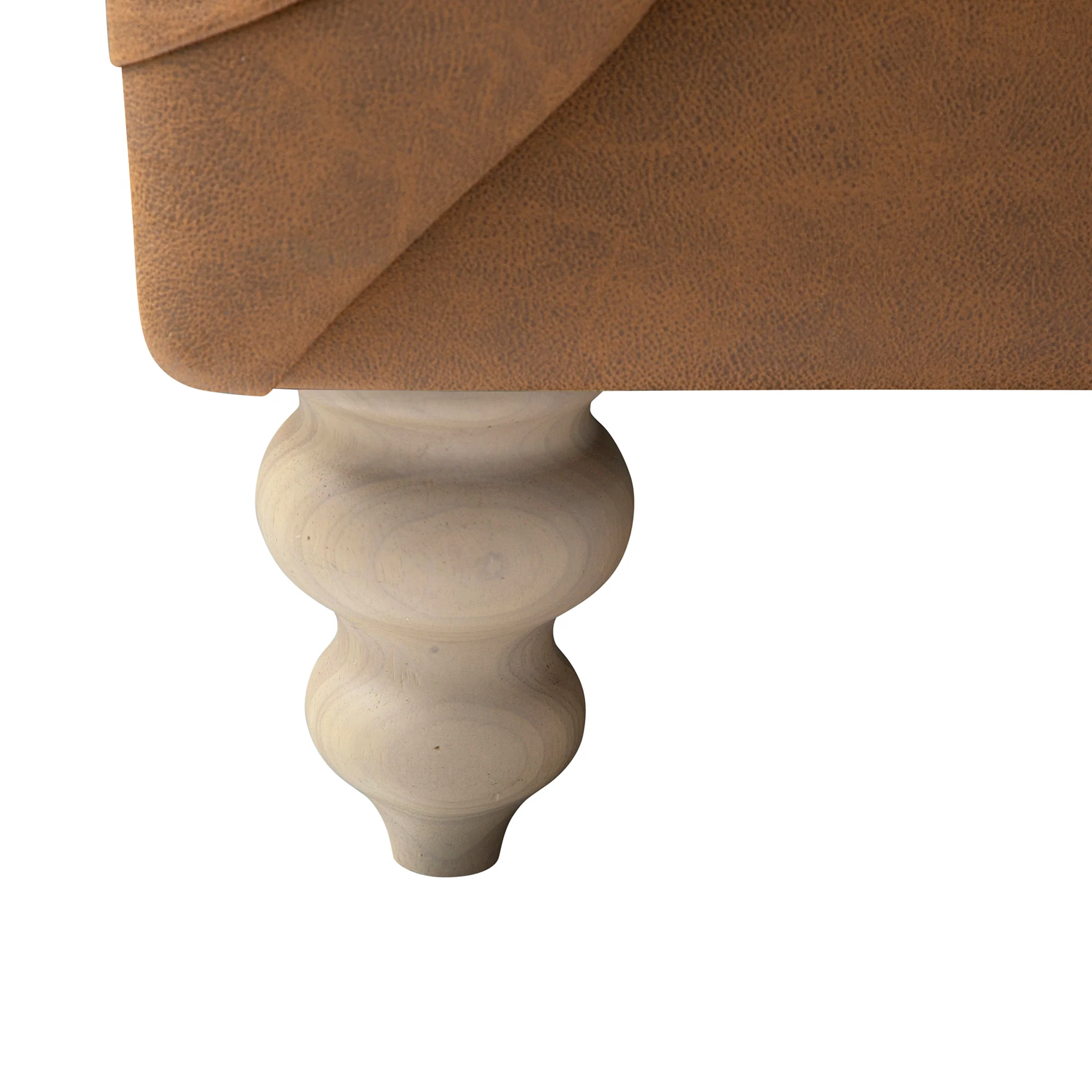Ashby Chesterfield 2-Seater Sofa, Tan Faux Leather - Image 16