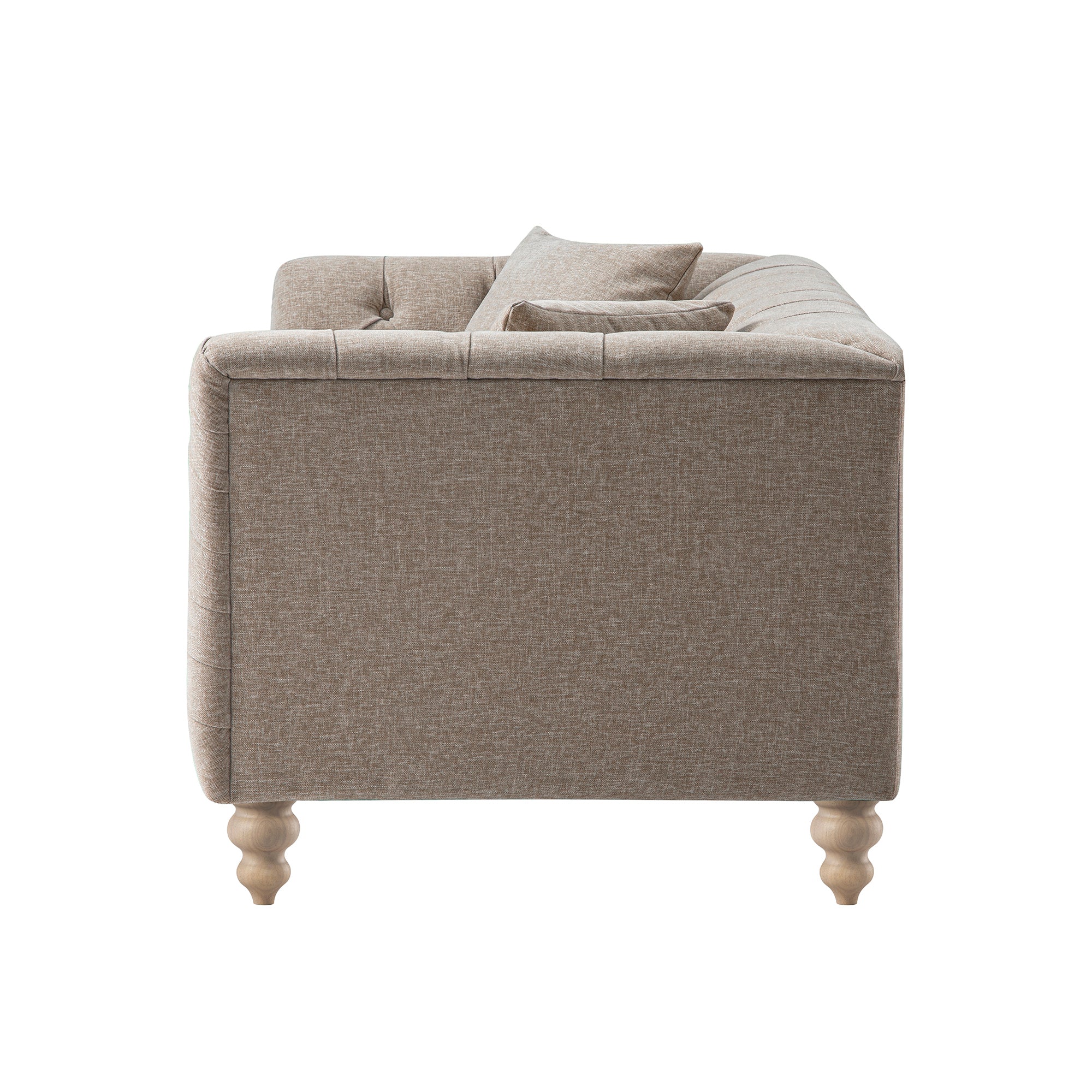 Ashby Chesterfield 2-Seater Sofa, Taupe Chenille - Image 13