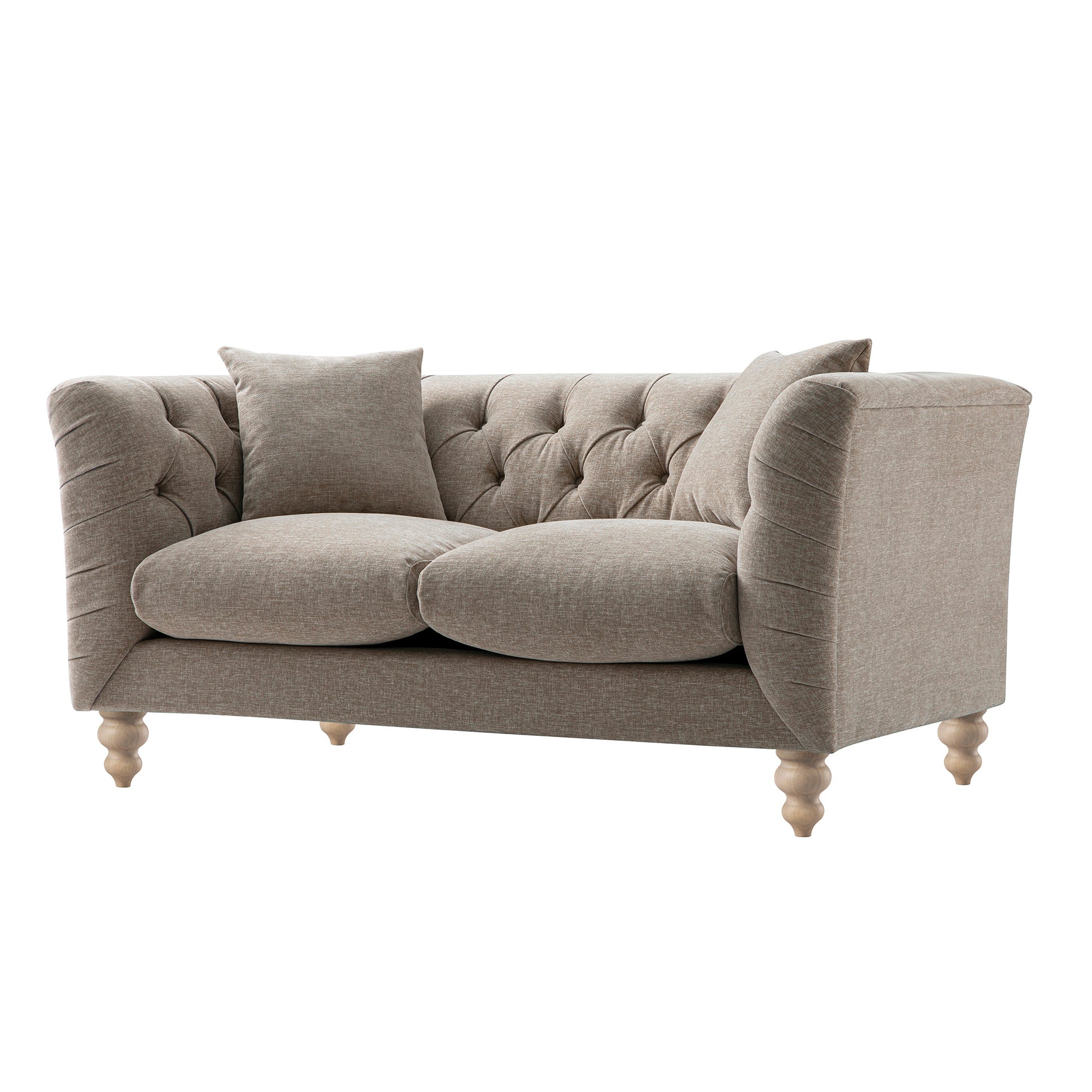 Ashby Chesterfield 2-Seater Sofa, Taupe Chenille - Image 8