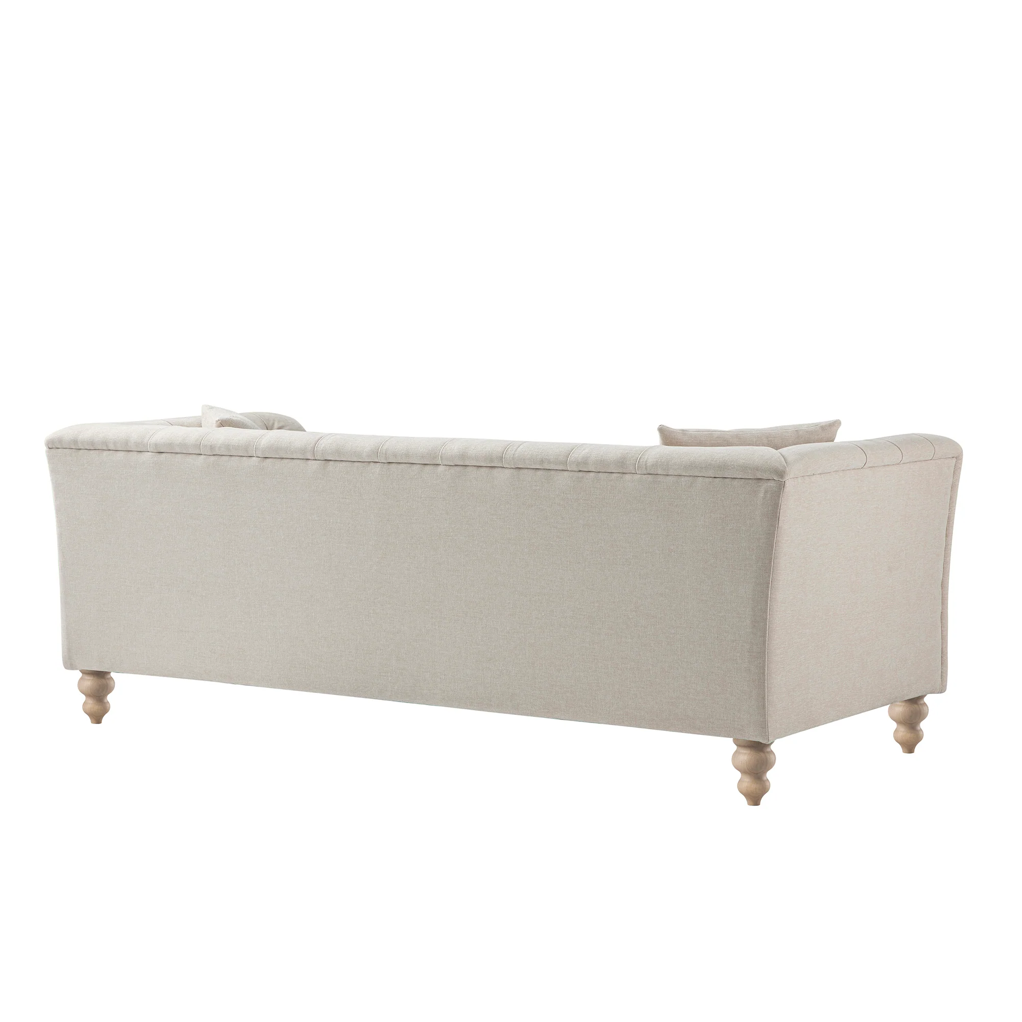 Ashby Chesterfield Large 3-Seater Sofa, Oatmeal Chenille - Image 12