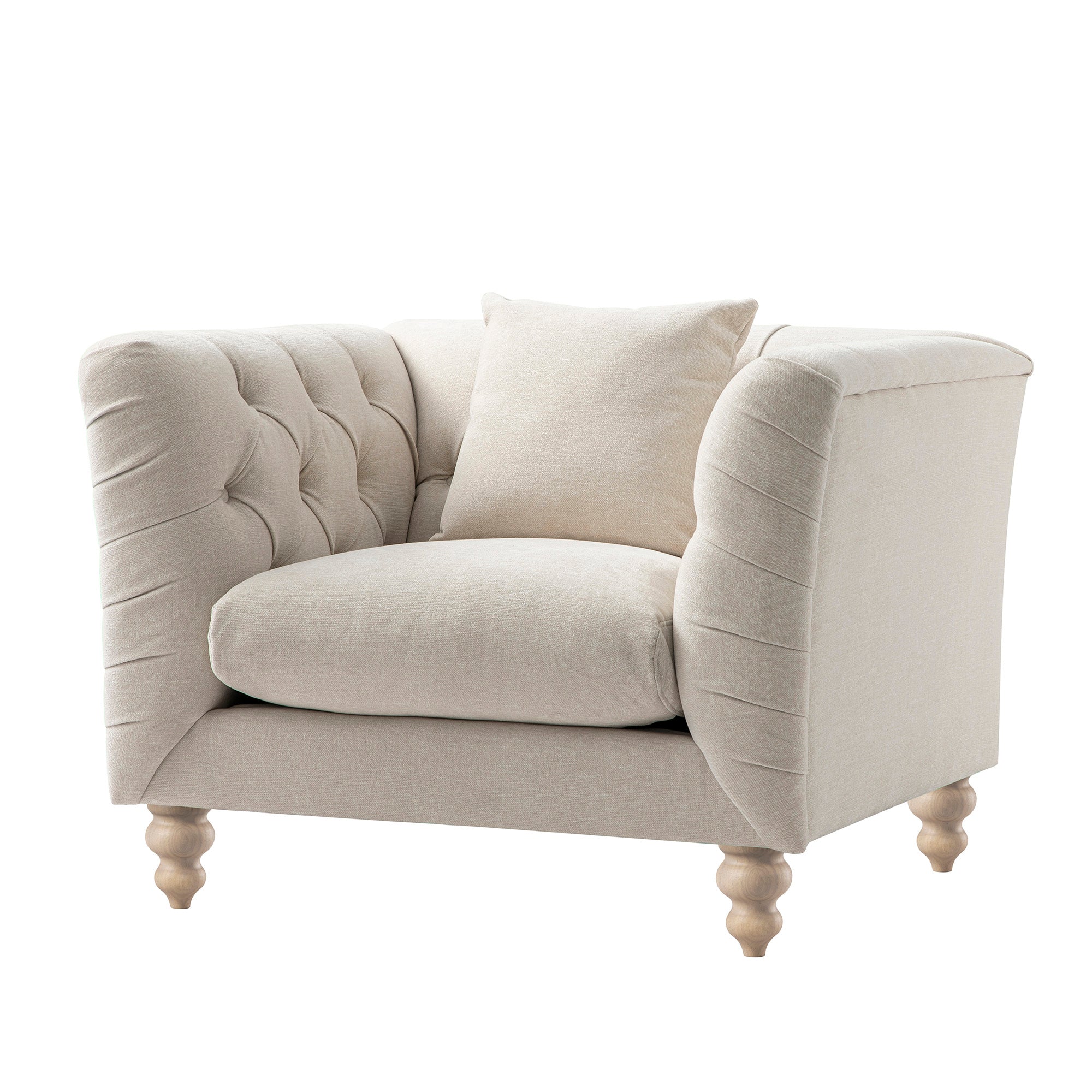 Ashby Chesterfield Armchair, Oatmeal Chenille - Image 10