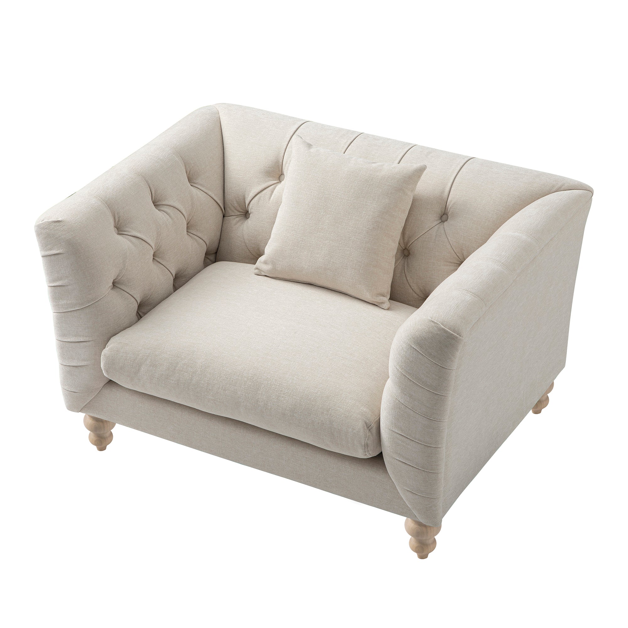 Ashby Chesterfield Armchair, Oatmeal Chenille - Image 11