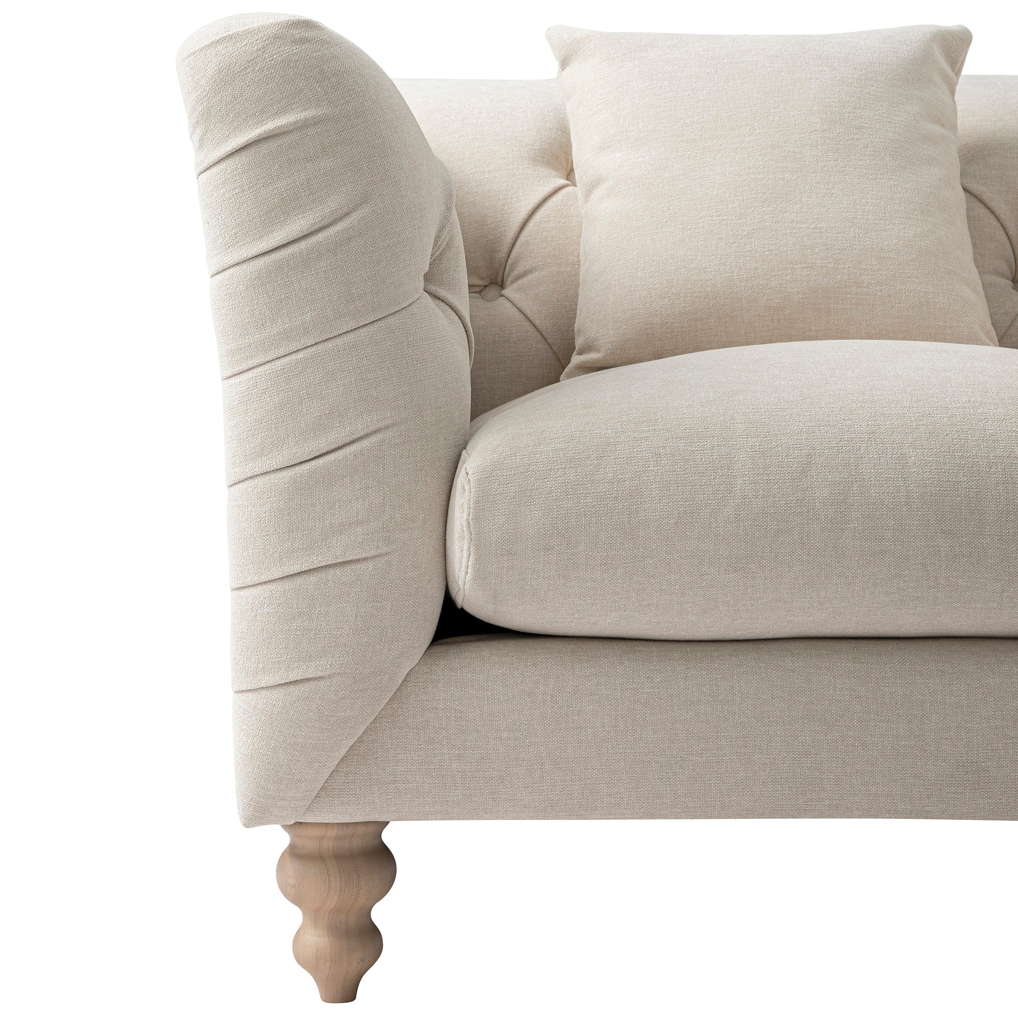 Ashby Chesterfield Armchair, Oatmeal Chenille - Image 15