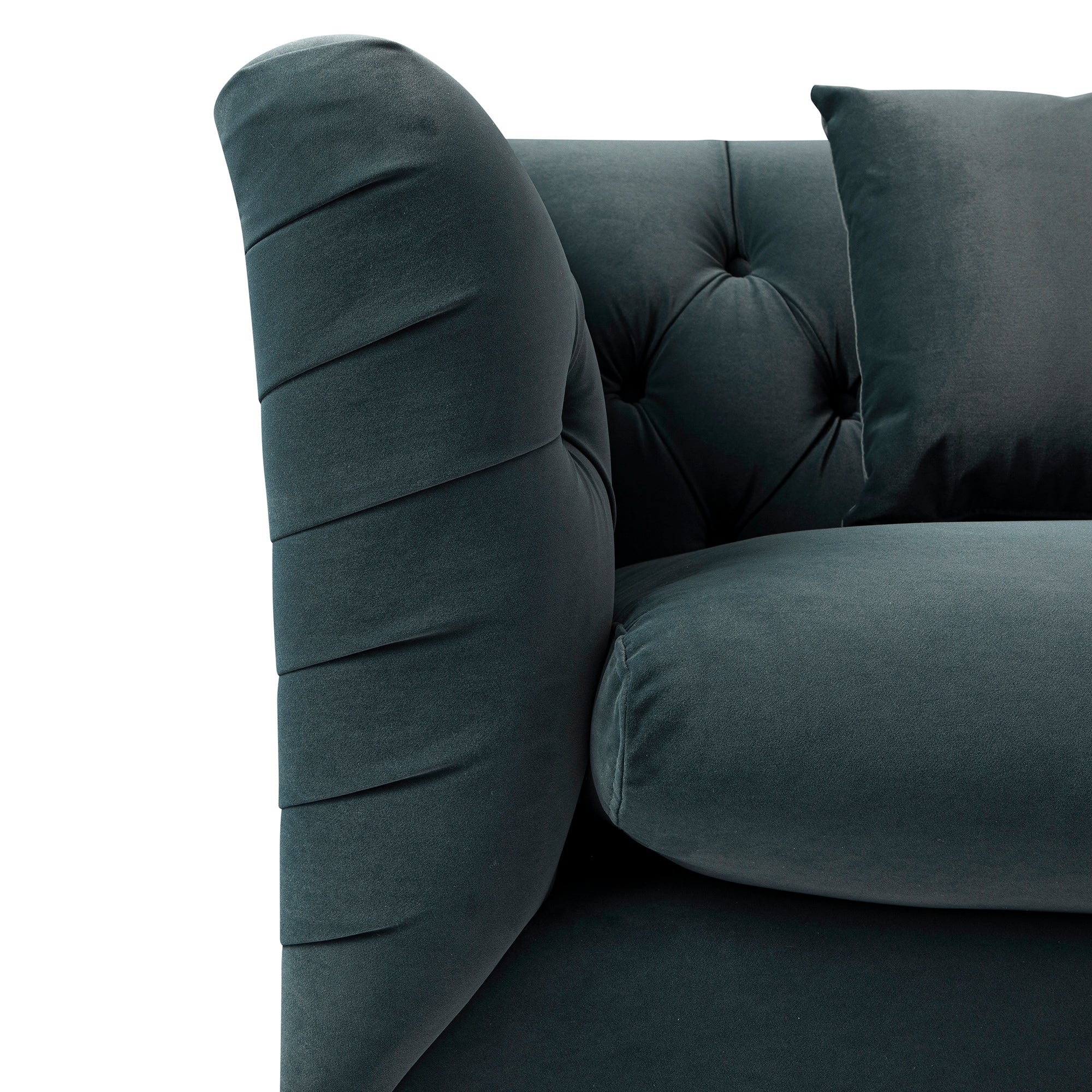 Ashby Chesterfield Large 3-Seater Sofa, Aegean Blue Velvet - Image 15