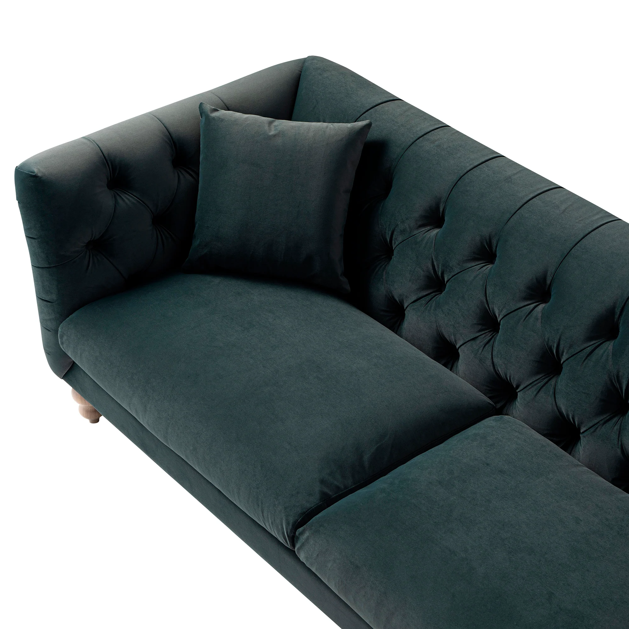 Ashby Chesterfield Large 3-Seater Sofa, Aegean Blue Velvet - Image 18