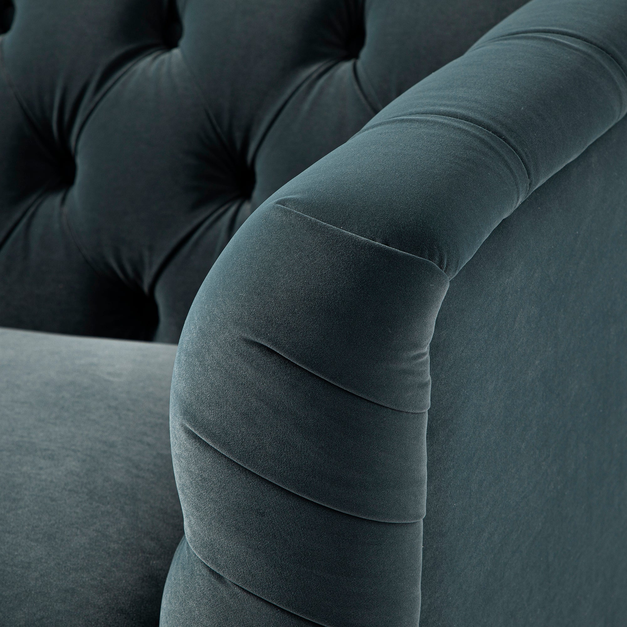 Ashby Chesterfield Large 3-Seater Sofa, Aegean Blue Velvet - Image 19