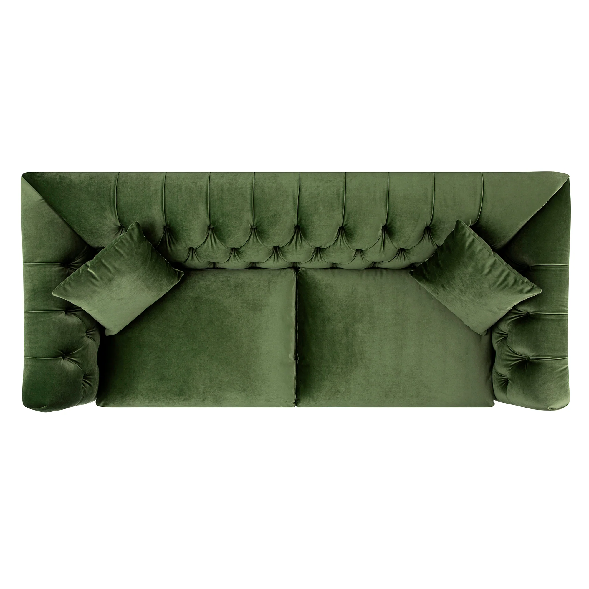 Ashby Chesterfield Large 3-Seater Sofa, Fern Green Velvet - Image 11