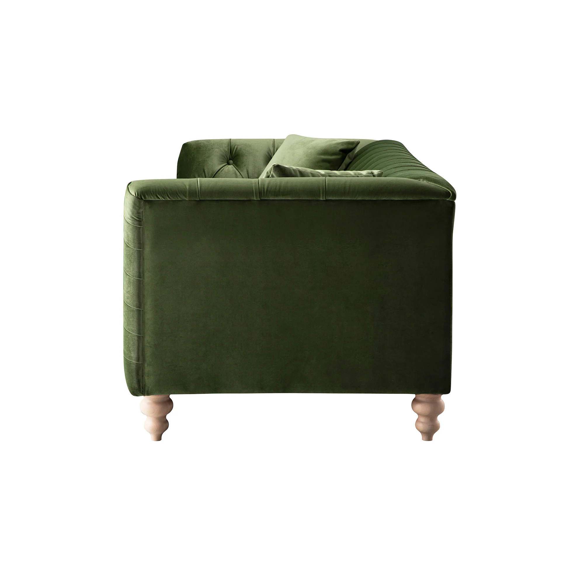 Ashby Chesterfield Large 3-Seater Sofa, Fern Green Velvet - Image 12