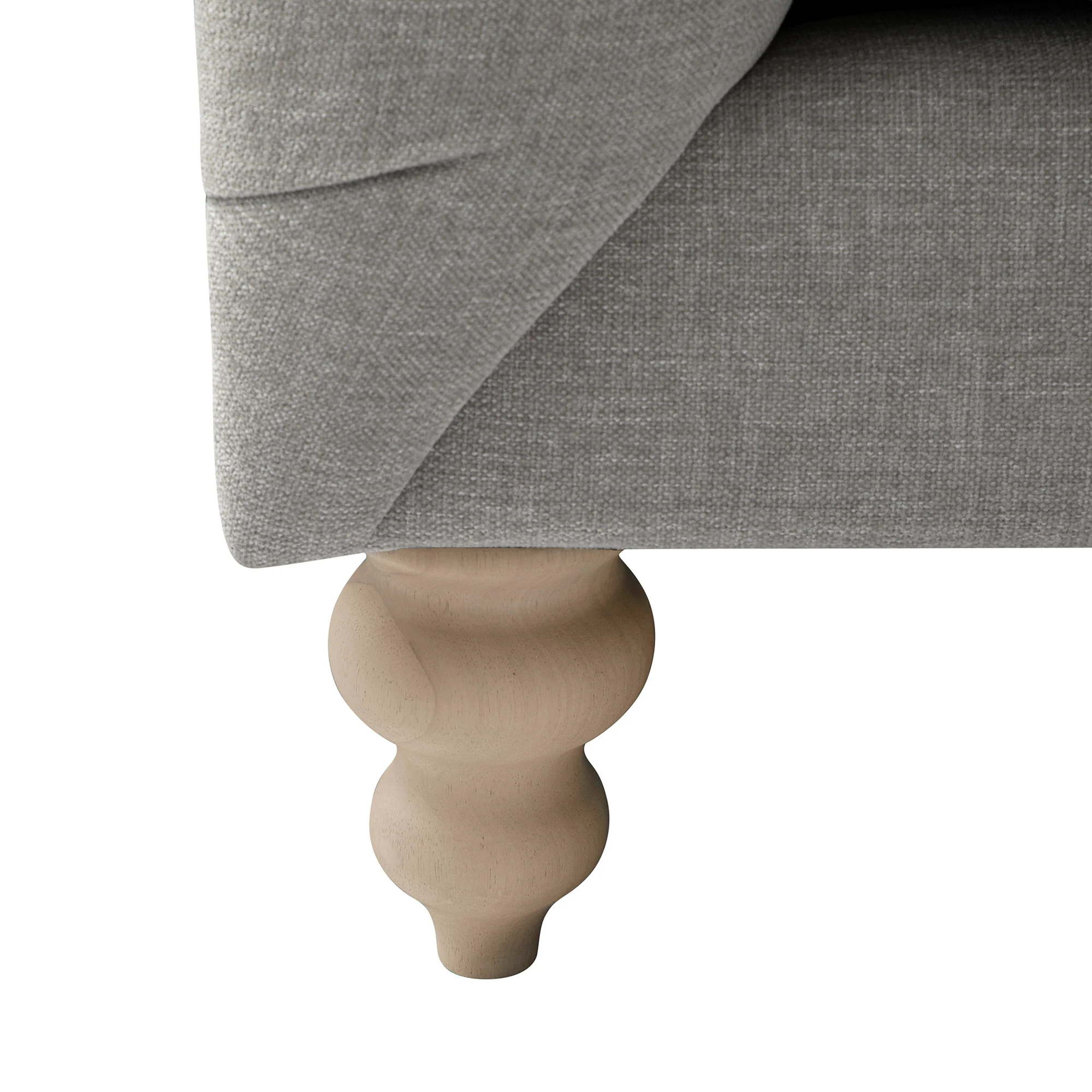 Ashby Chesterfield Large 3-Seater Sofa, Mist Grey Chenille - Image 17