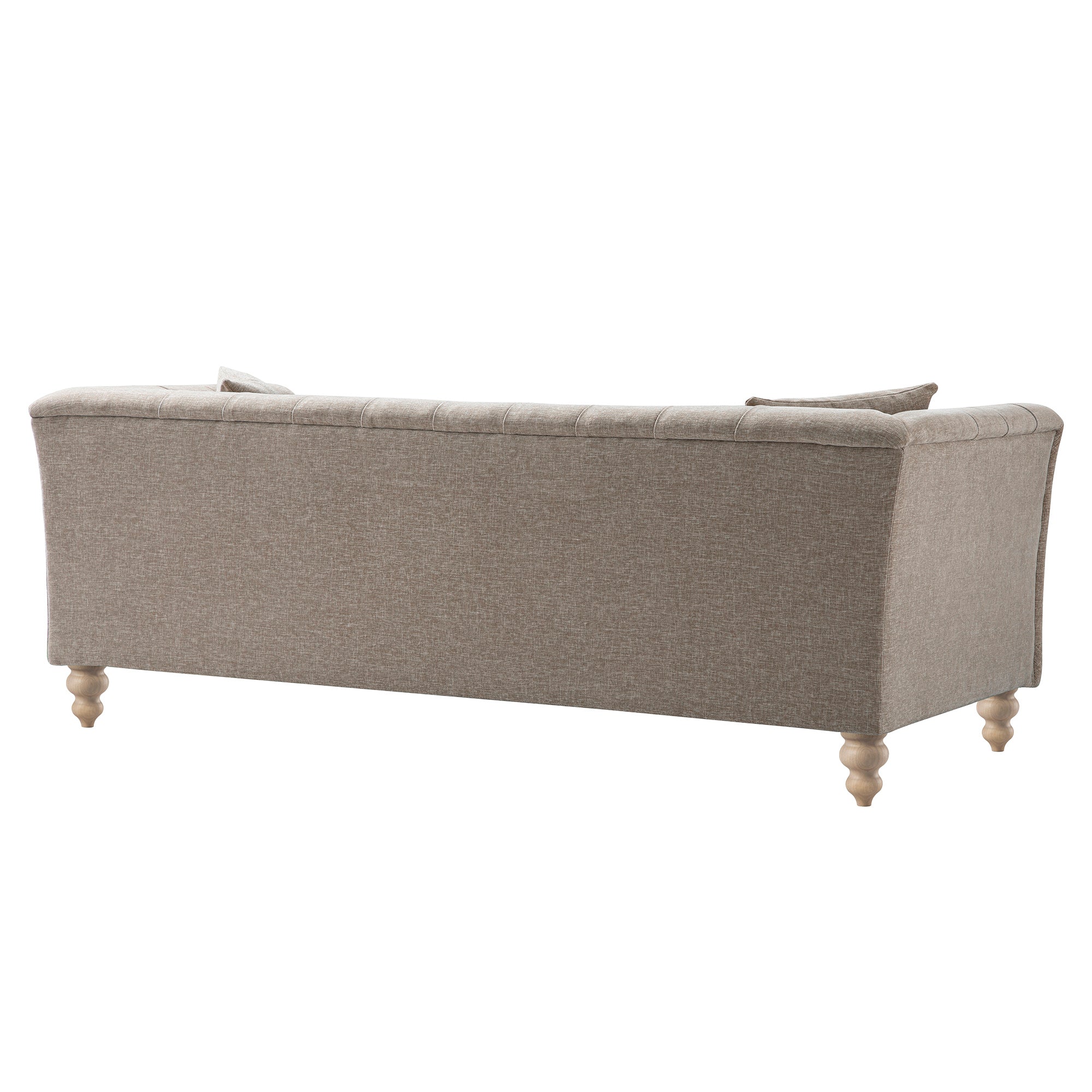 Ashby Chesterfield Large 3-Seater Sofa, Taupe Chenille - Image 15