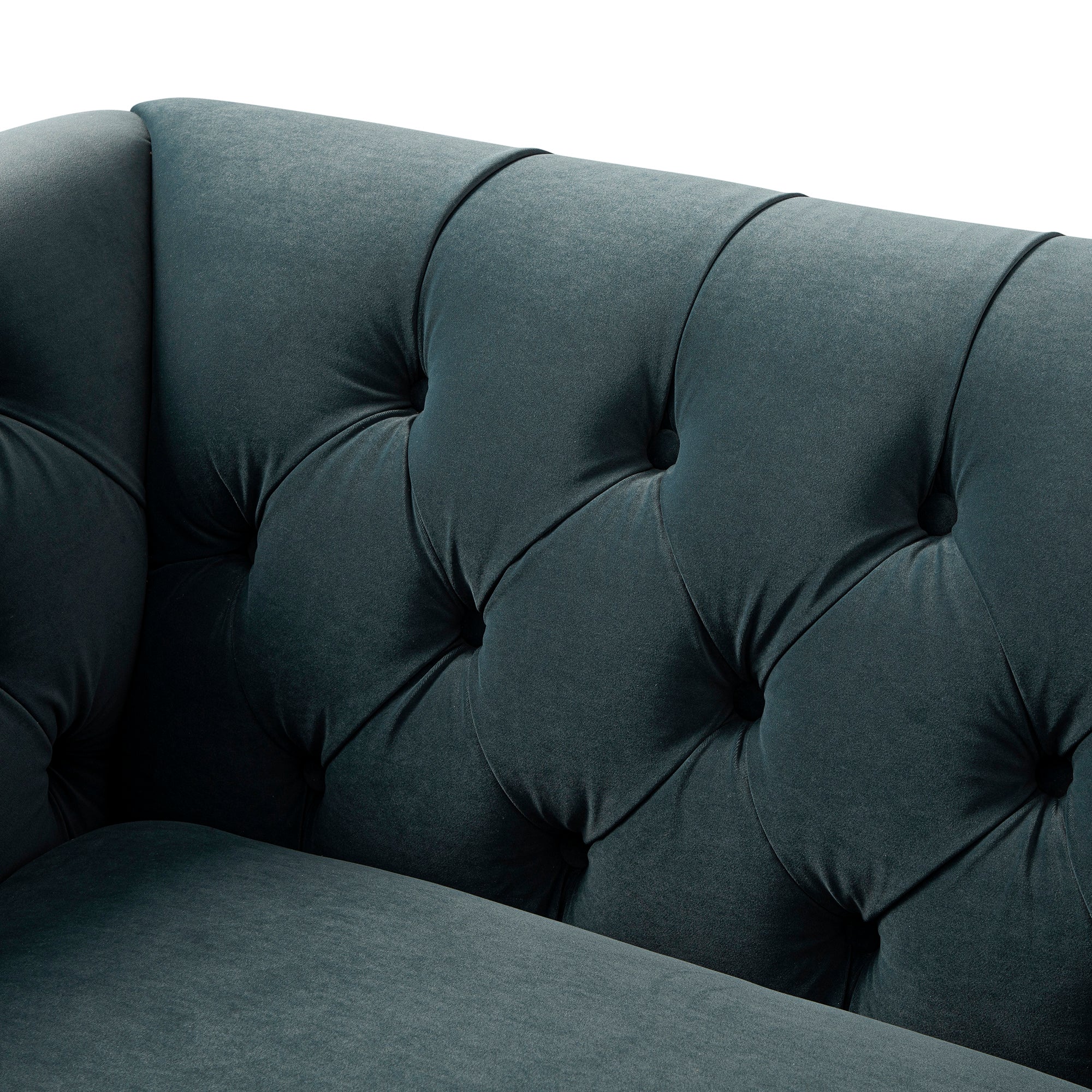 Ashby Chesterfield Loveseat, Aegean Blue Velvet - Image 16